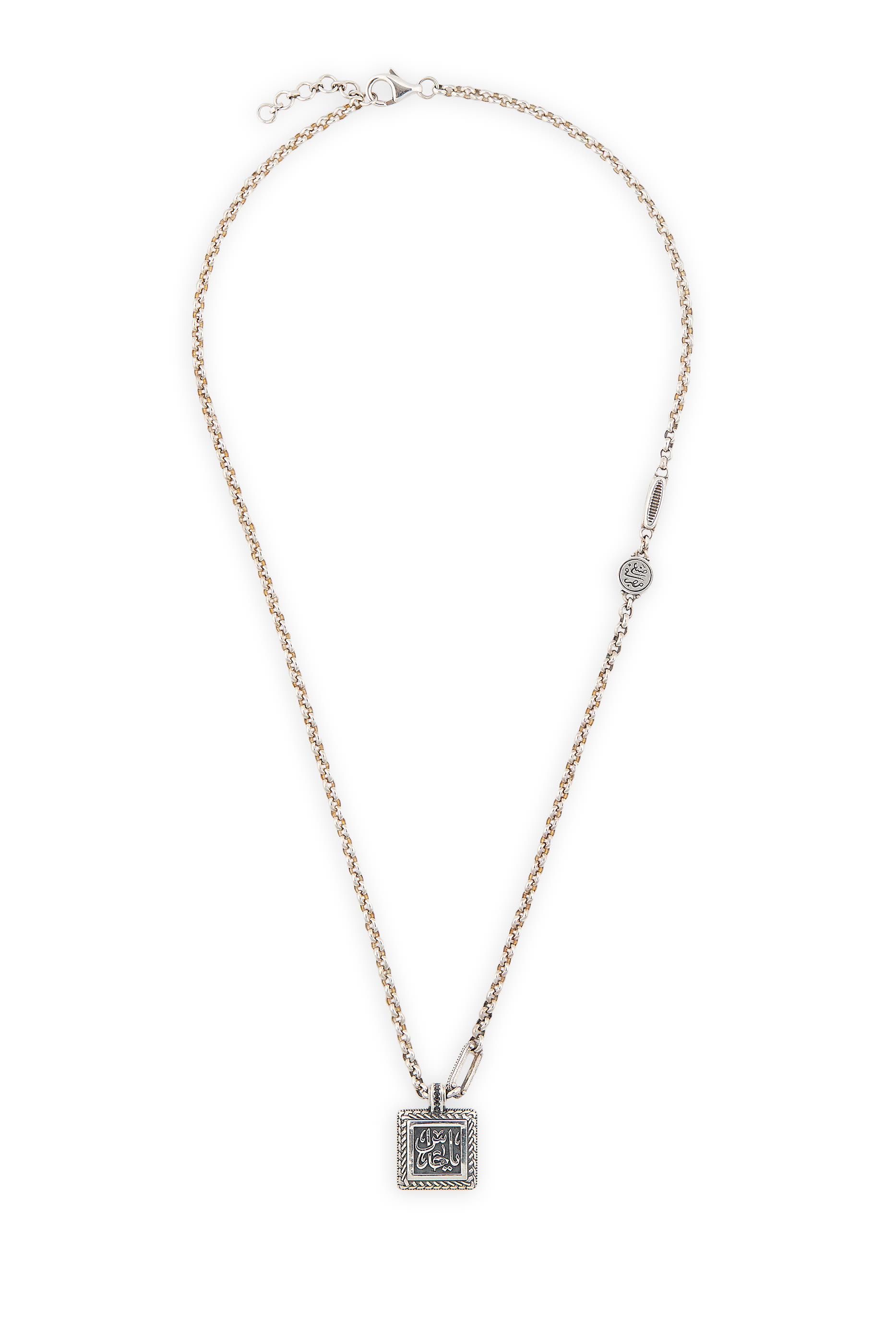 قلادة جارديان مزينة بعقيق يماني أسود والماس