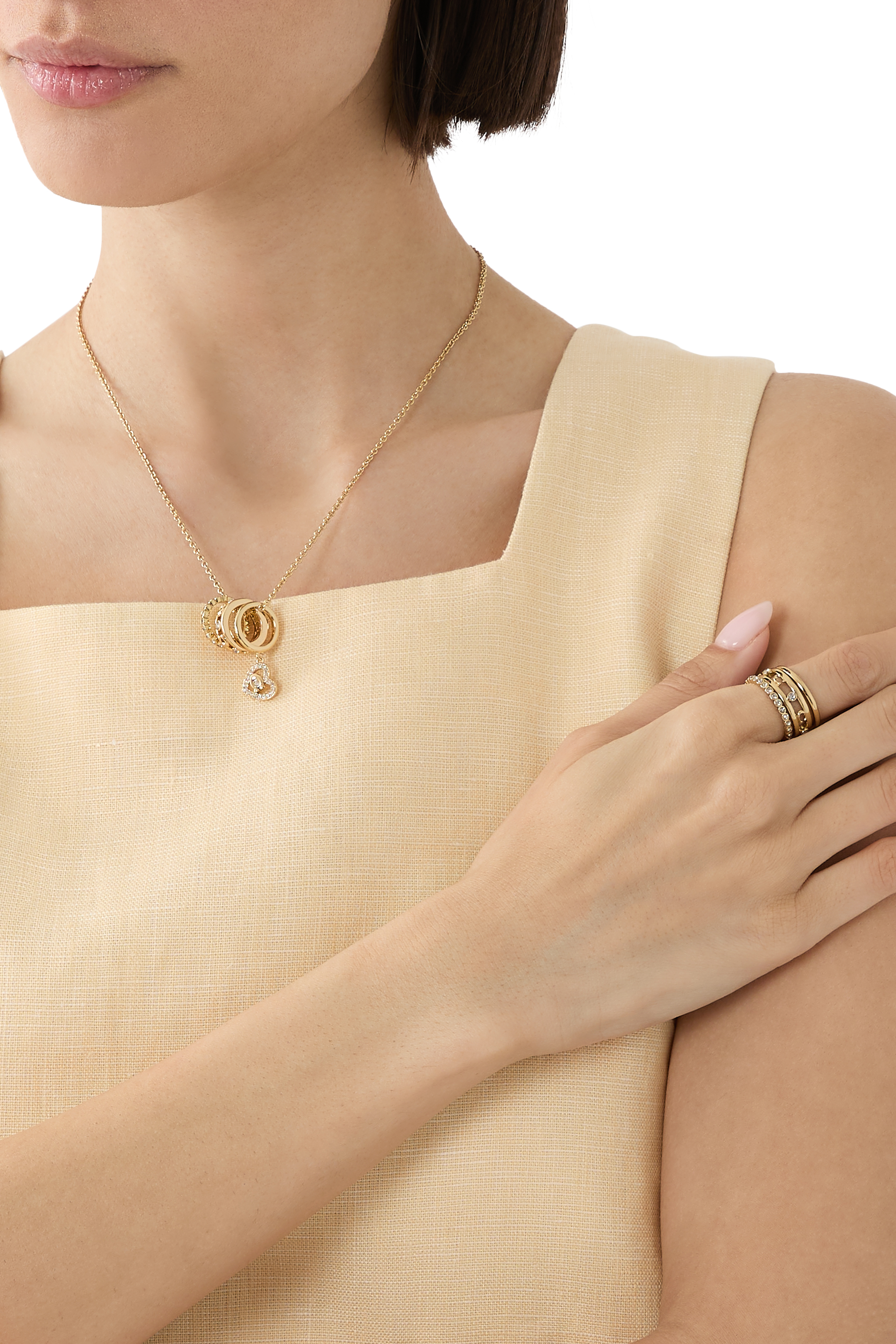 طقم خواتم مفتوحة بشعار الماركة