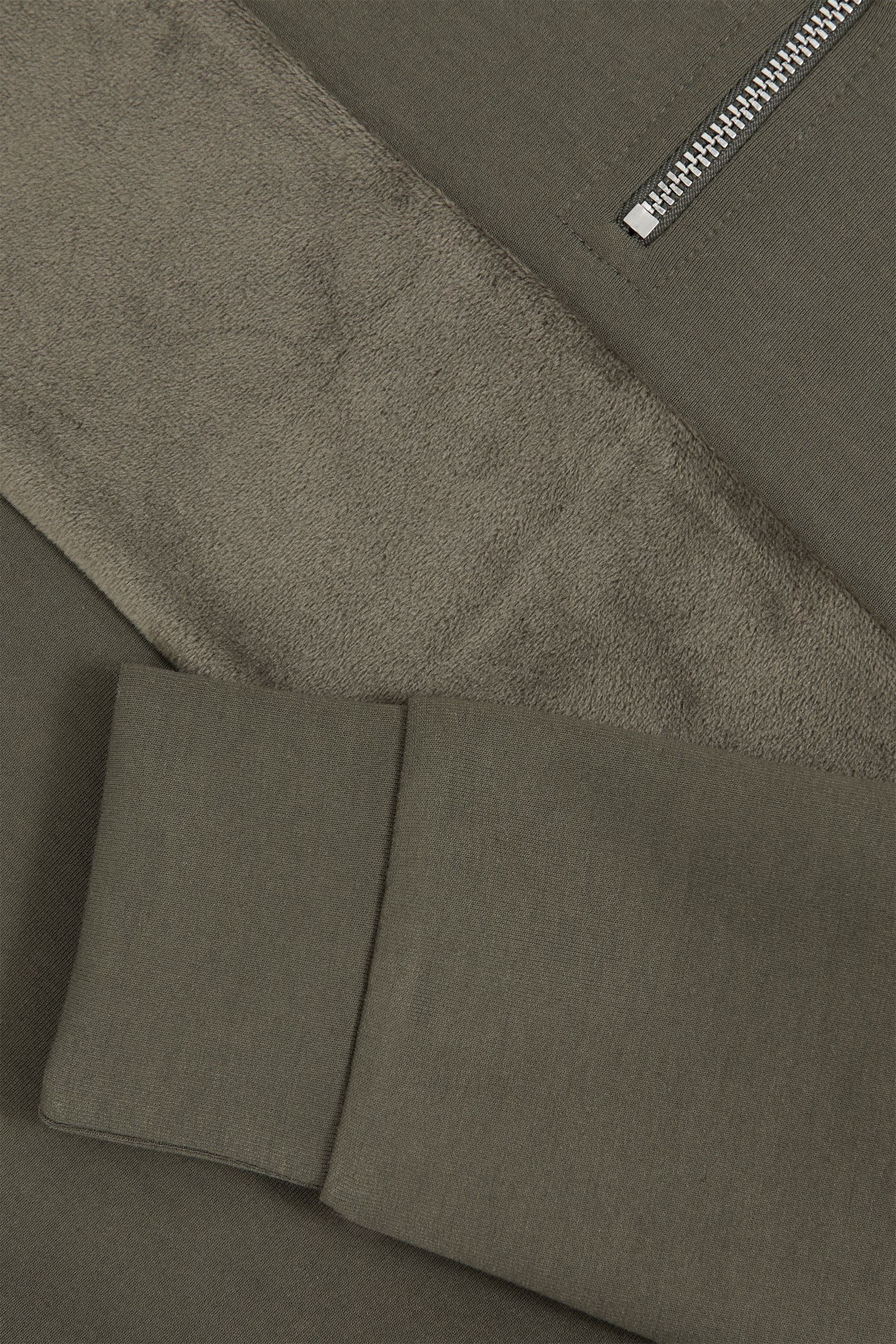 سويت شيرت بنصف سحاب وياقة عالية مخمل للأطفال