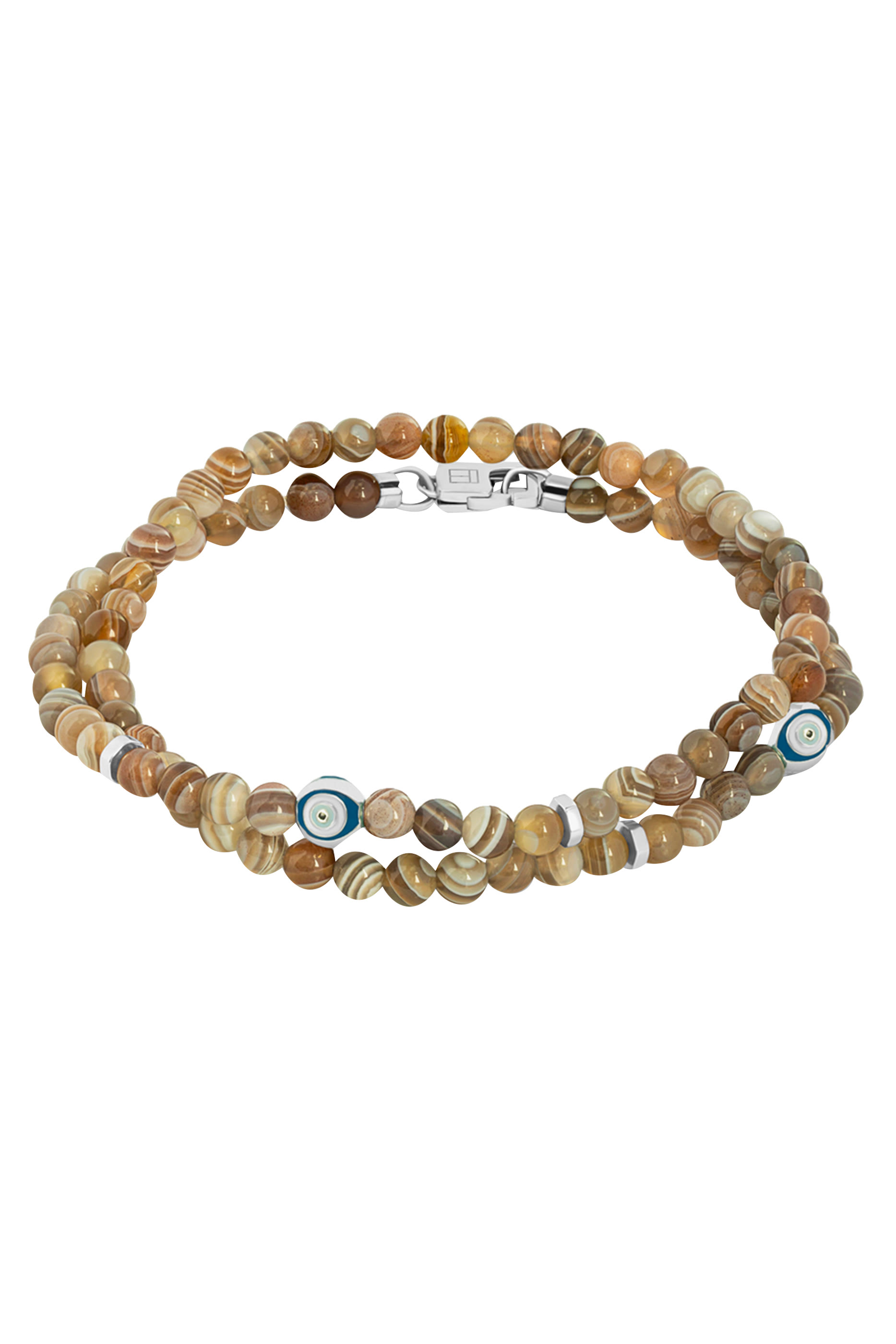 سوار بتصميم مزدوج ملفوف وأحجار عين الحسود