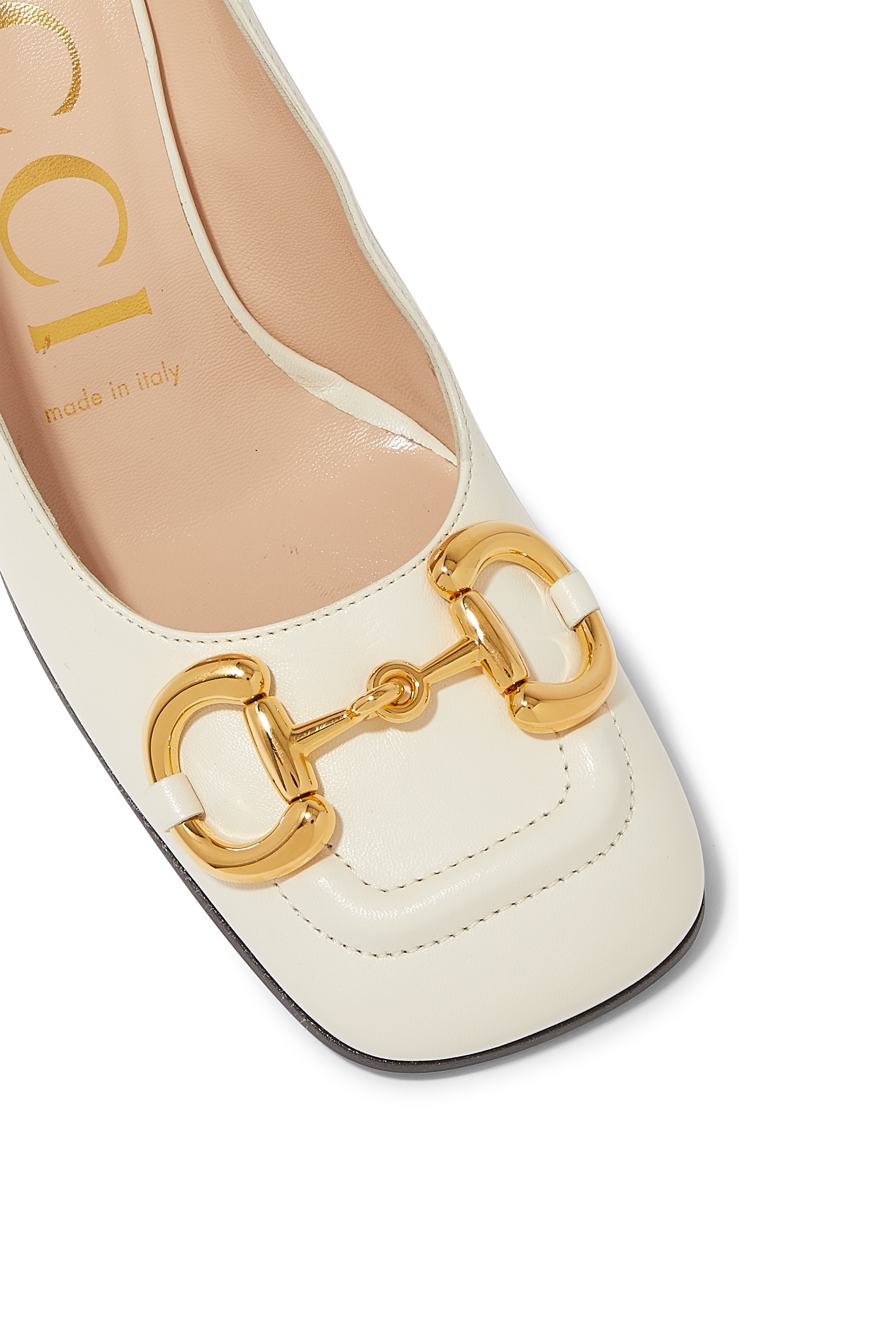 حذاء كلاسيك بحلية لجام الحصان وكعب متوسط الارتفاع