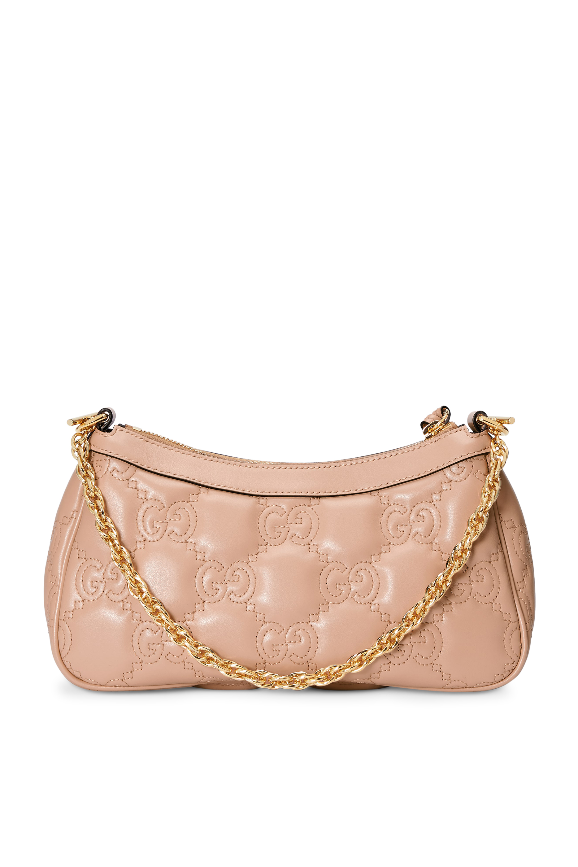 حقيبة يد مبطنة بحرفي شعار الماركة