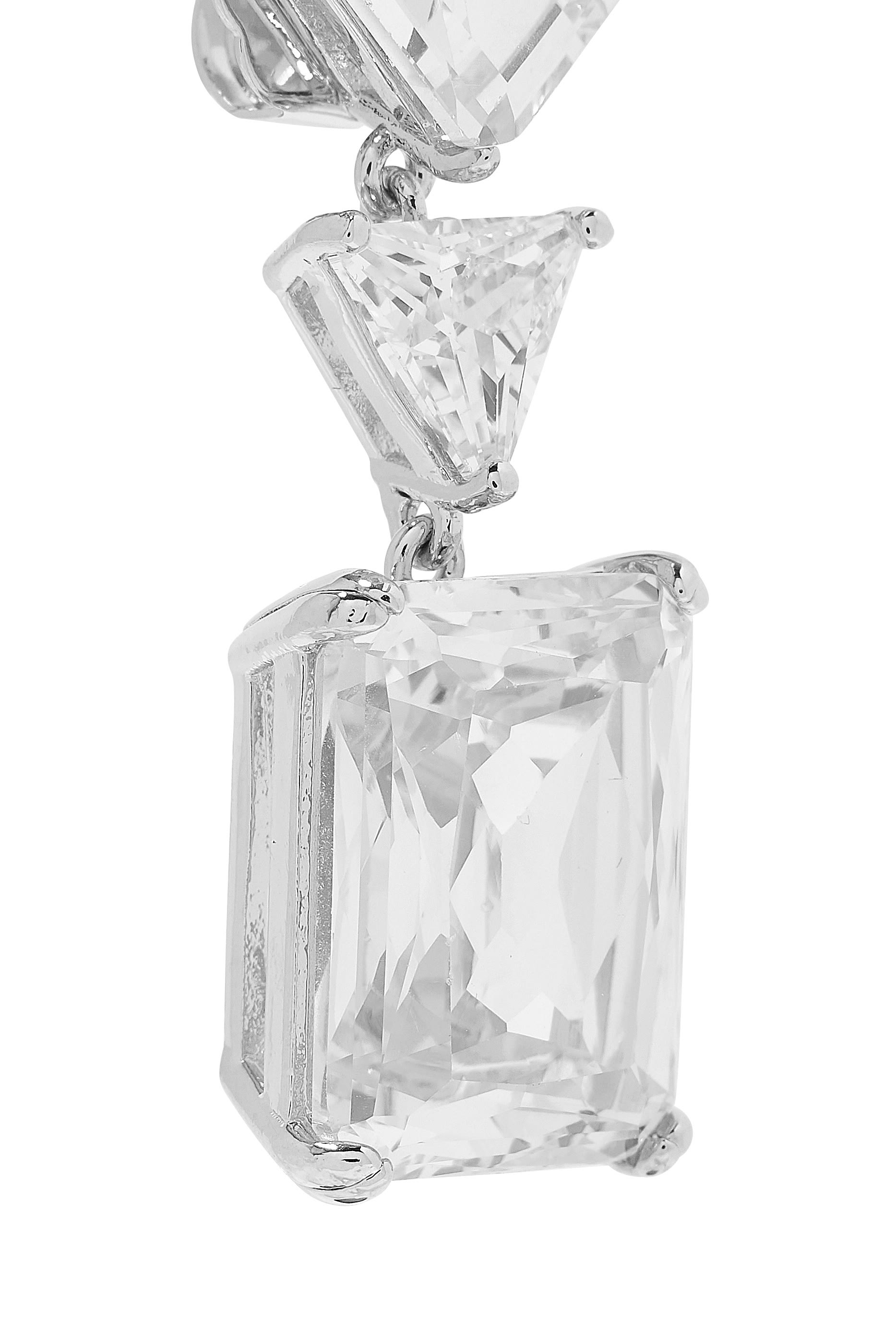 أقراط متعددة الأشعار بتصميم متدرج مرصع بأحجار زركونيا مكعبة نحاس مطلي