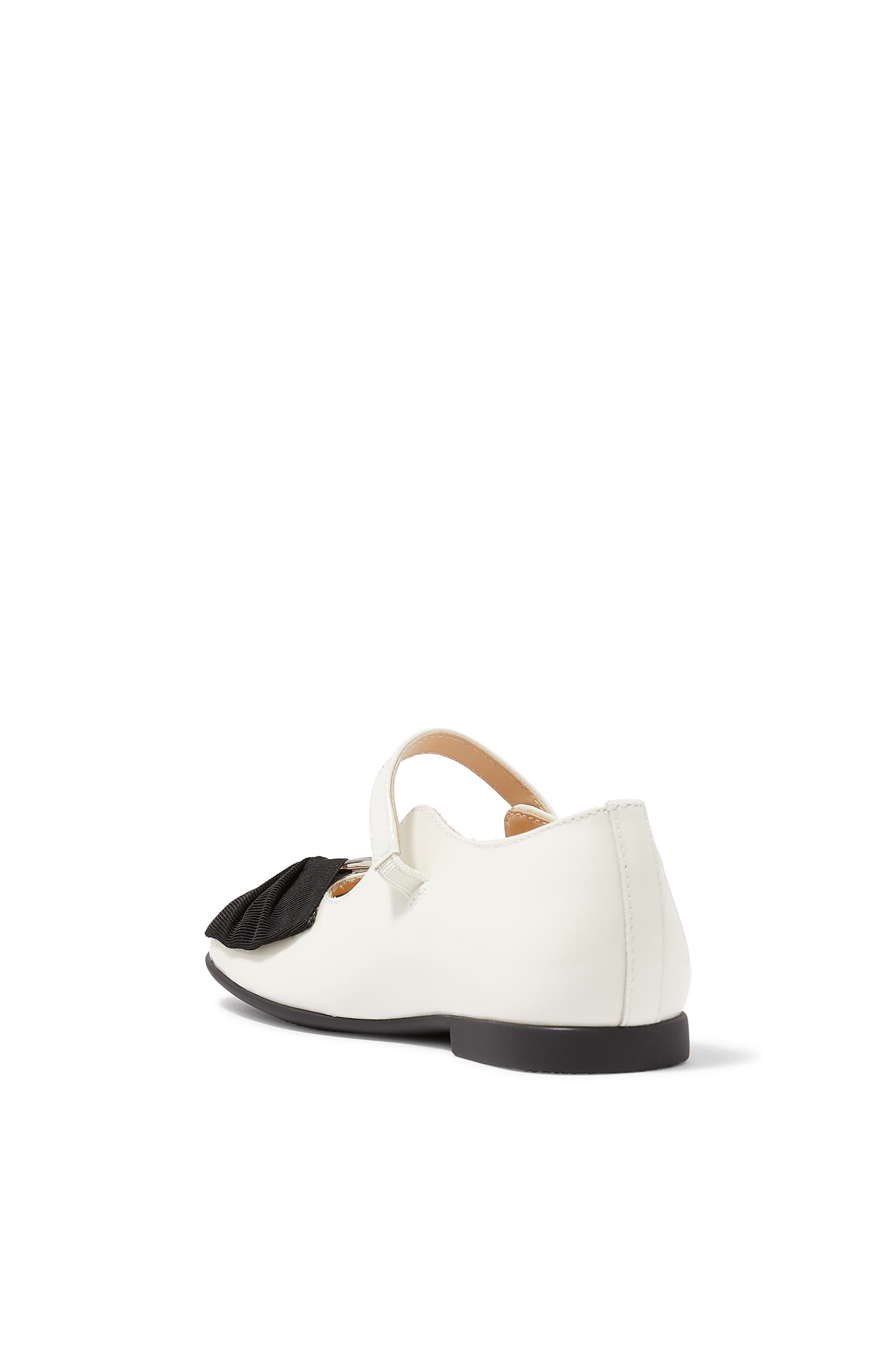 حذاء باليرينا بكعب مسطح جلد للأطفال