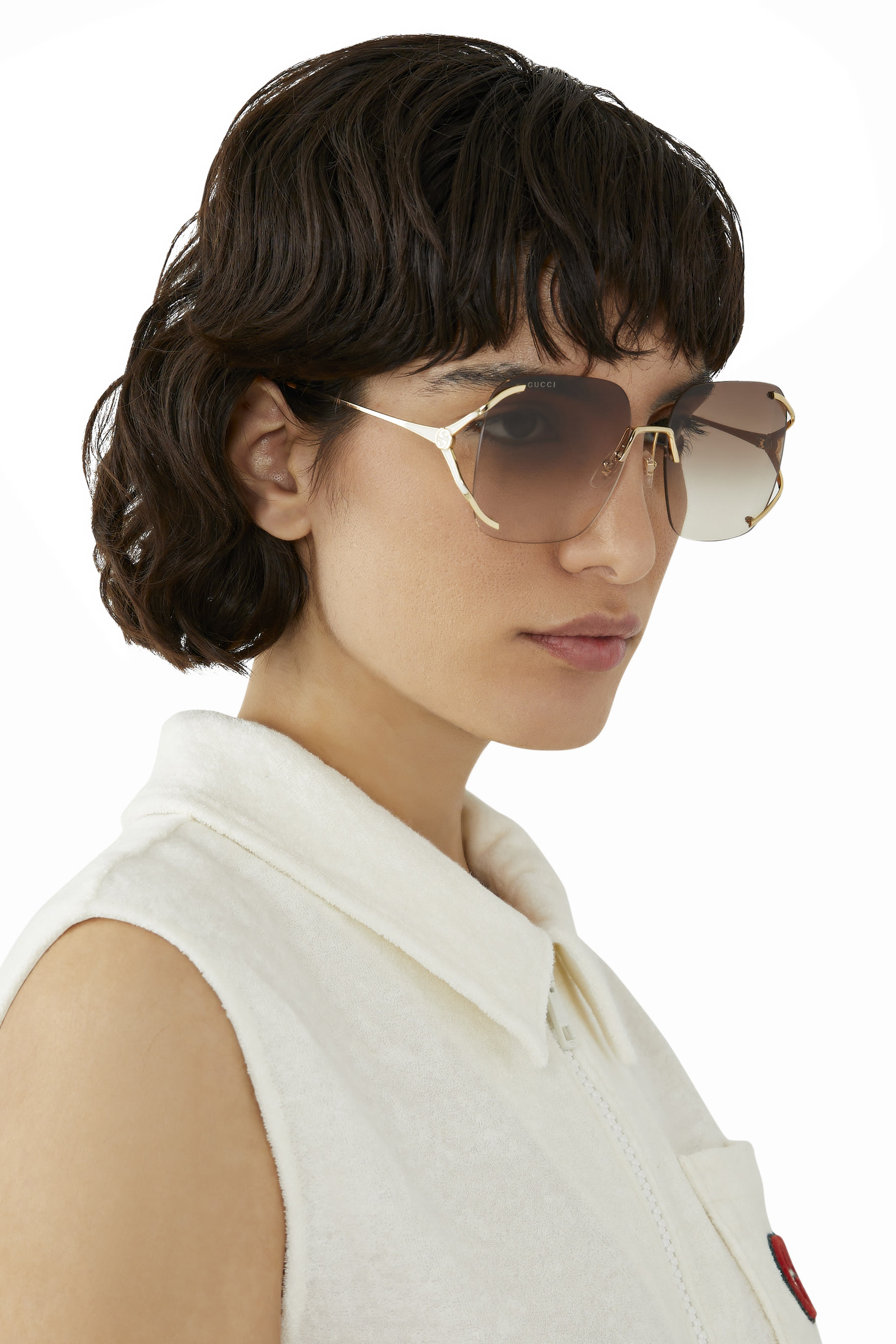 نظارة شمسية بإطار معدني مربع