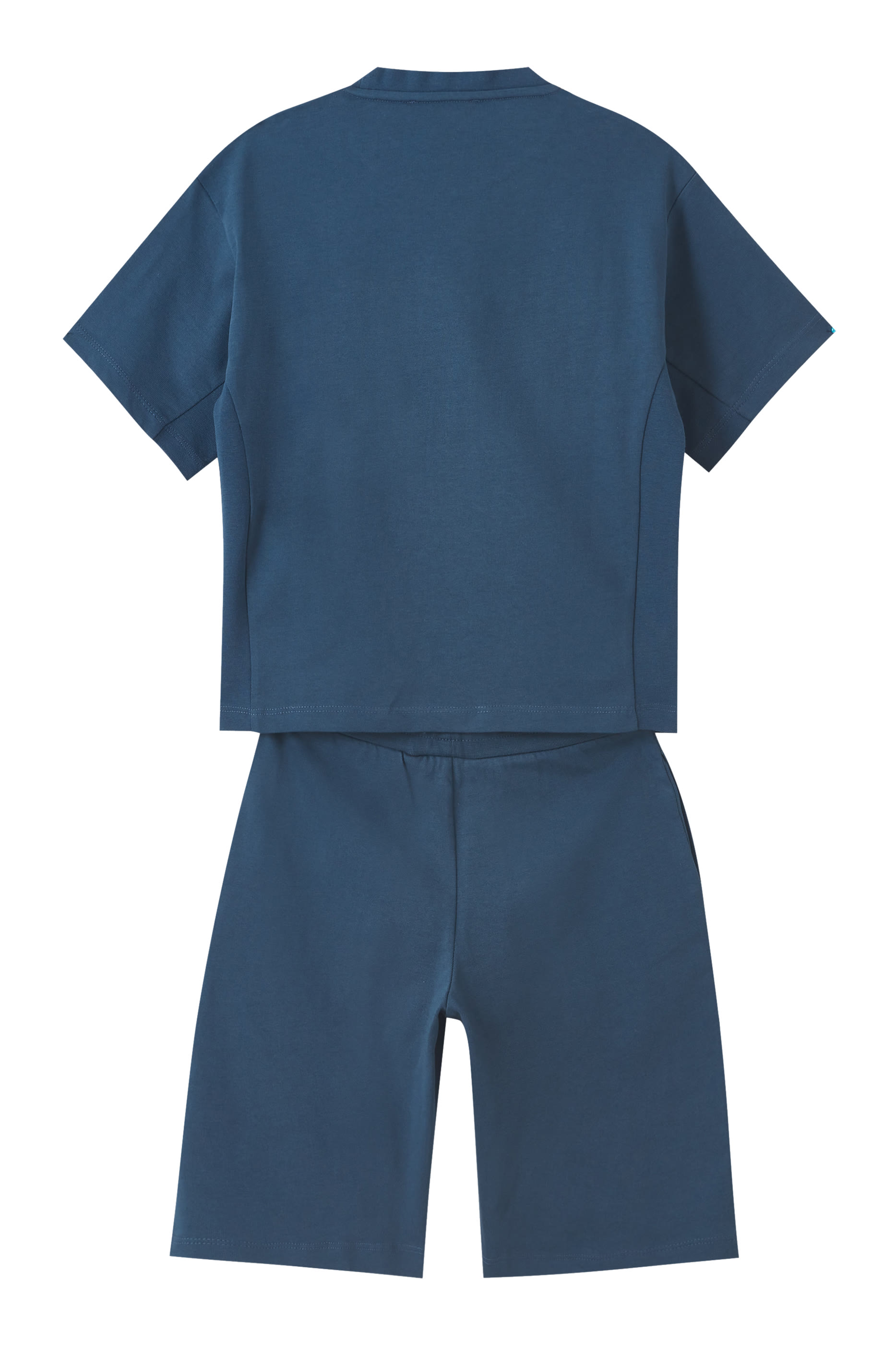 طقم شورت وتيشيرت برقعة شعار الماركة للأطفال