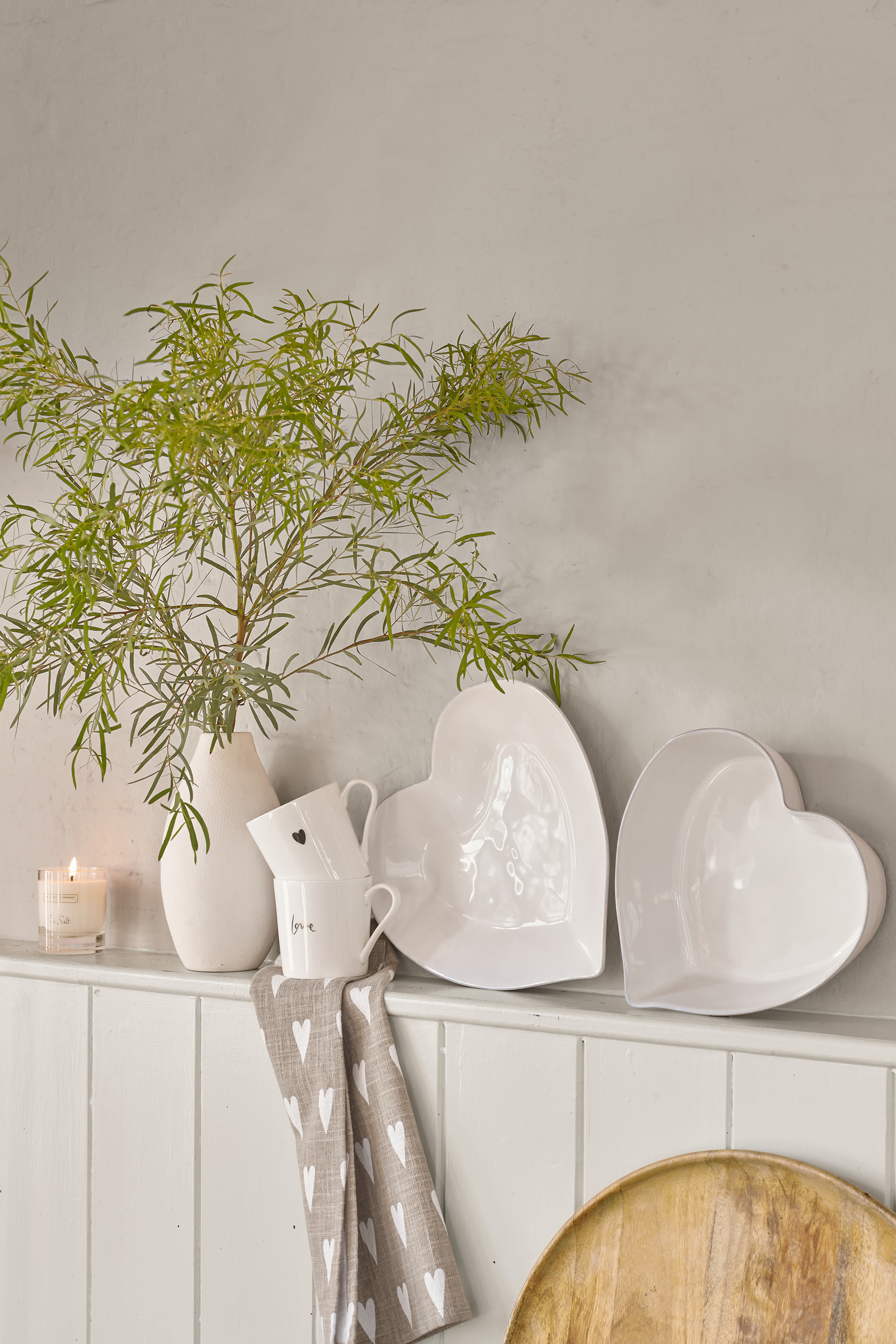 طبق فرن بورتو ستون خزفي كبير بتصميم قلب