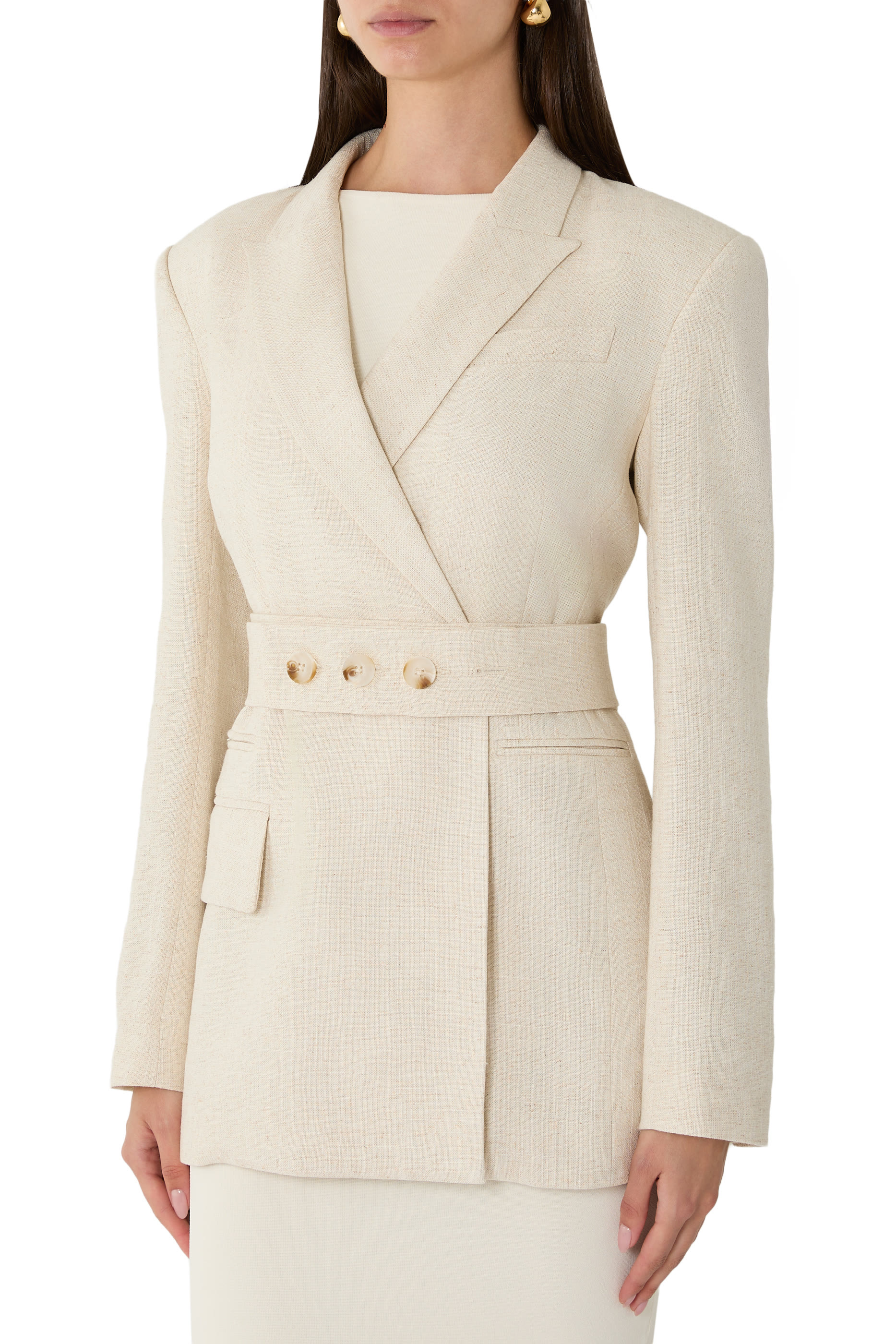 بليزر نيومان بقصة منحوتة وصفي أزرار