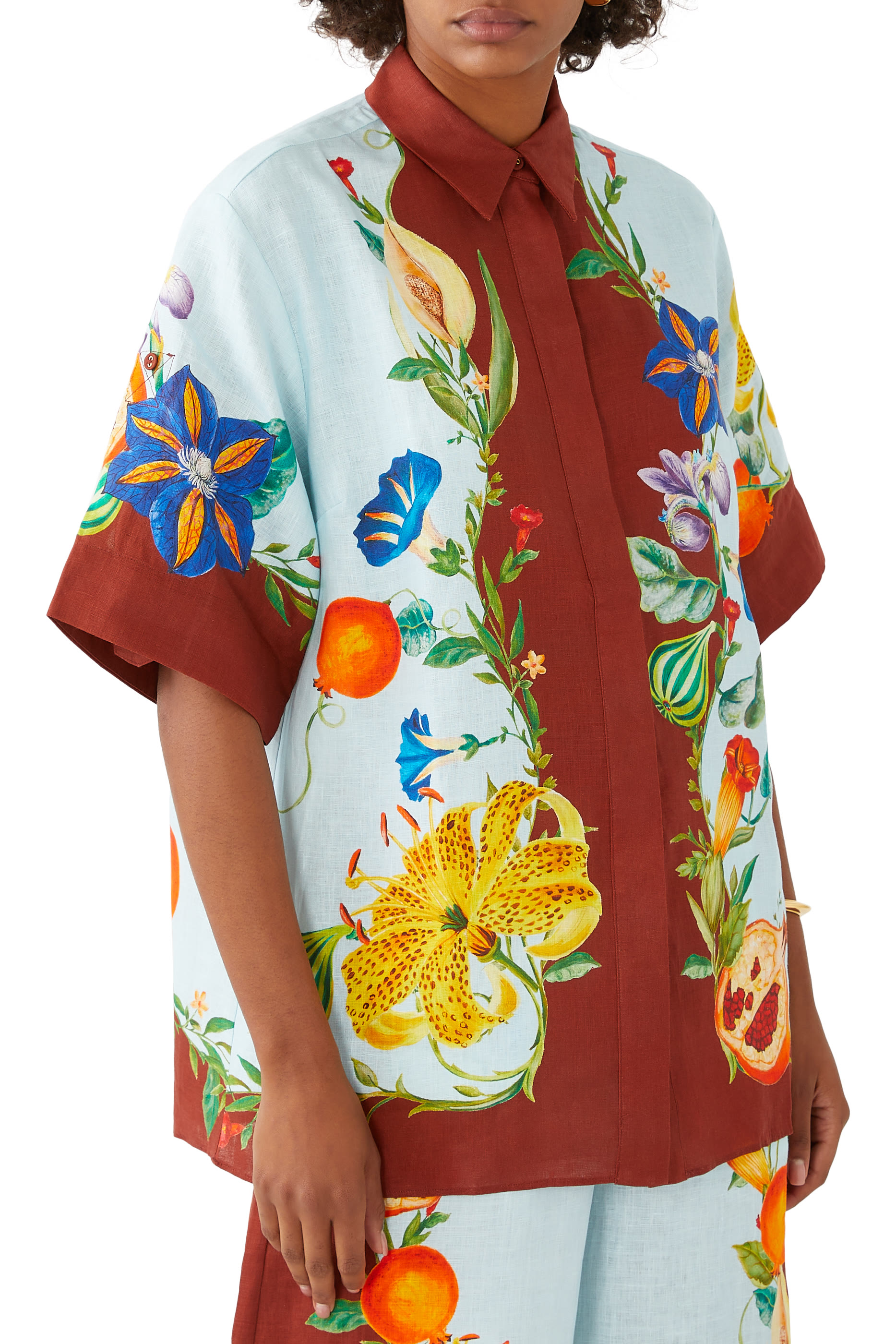 قميص داهيليا فلورال كتان