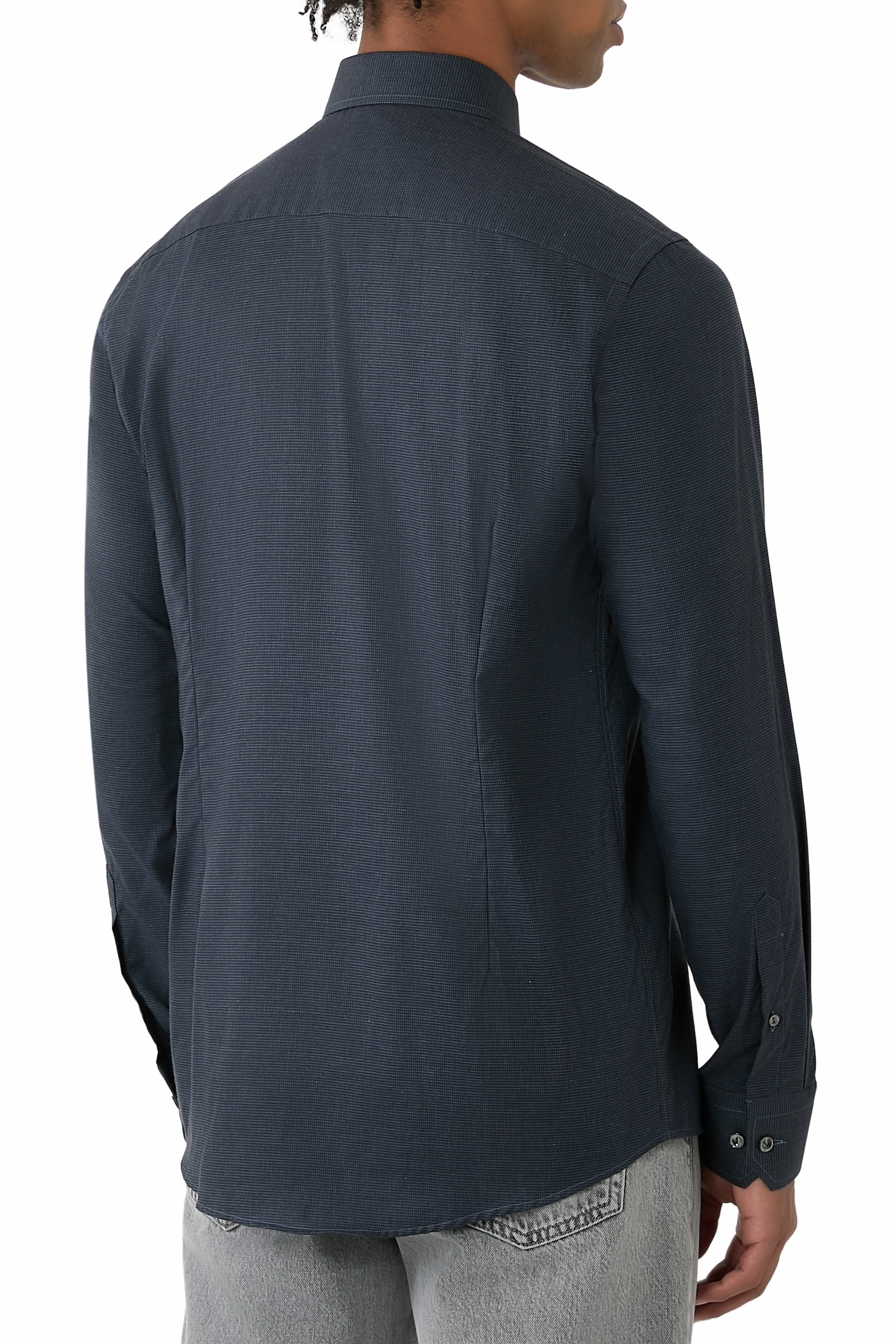 قميص بنقشة مربعات بحجم صغير فلانيل مميز للماركة