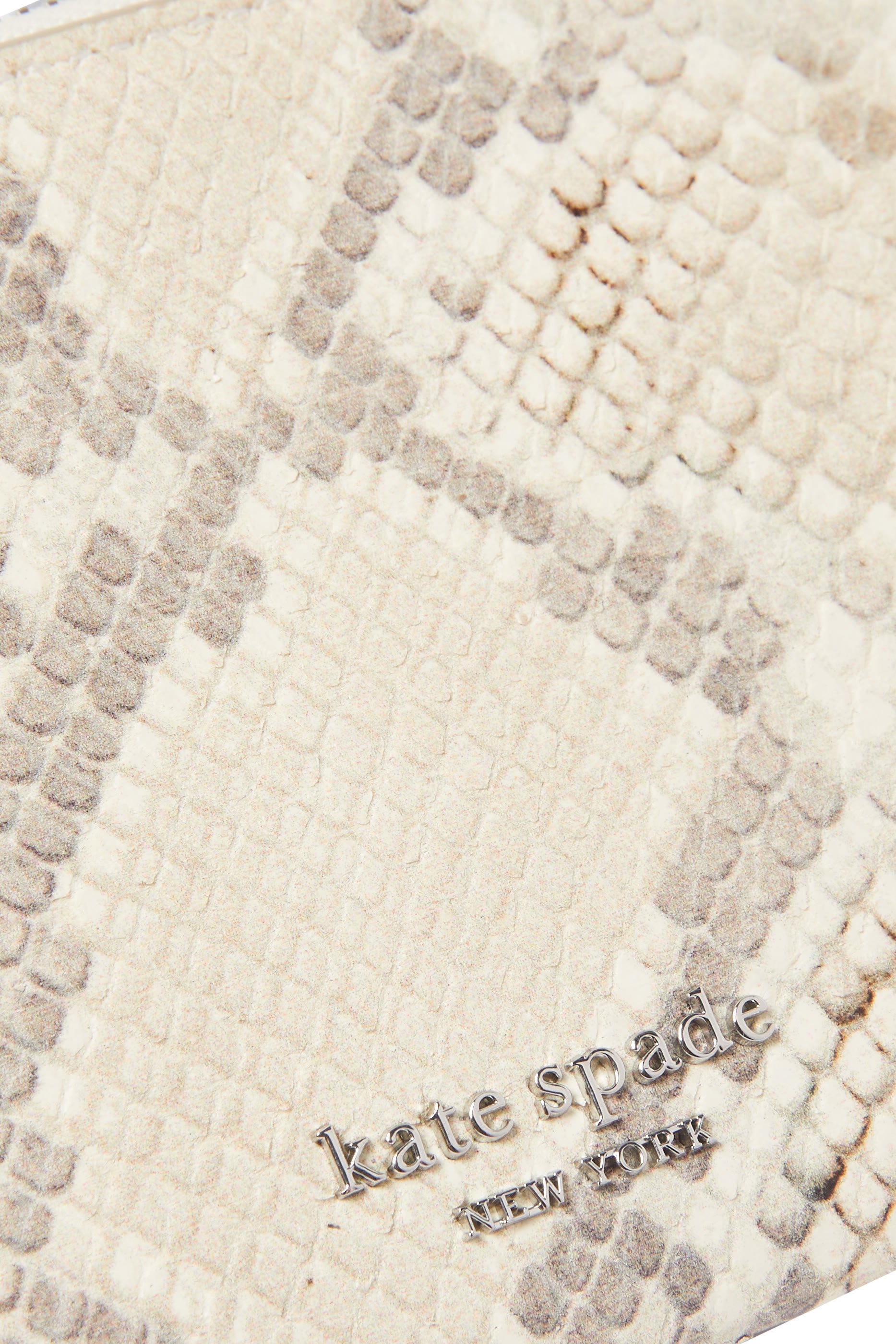 محفظة بنقشة جلد ثعبان بسحاب وسوار معصم