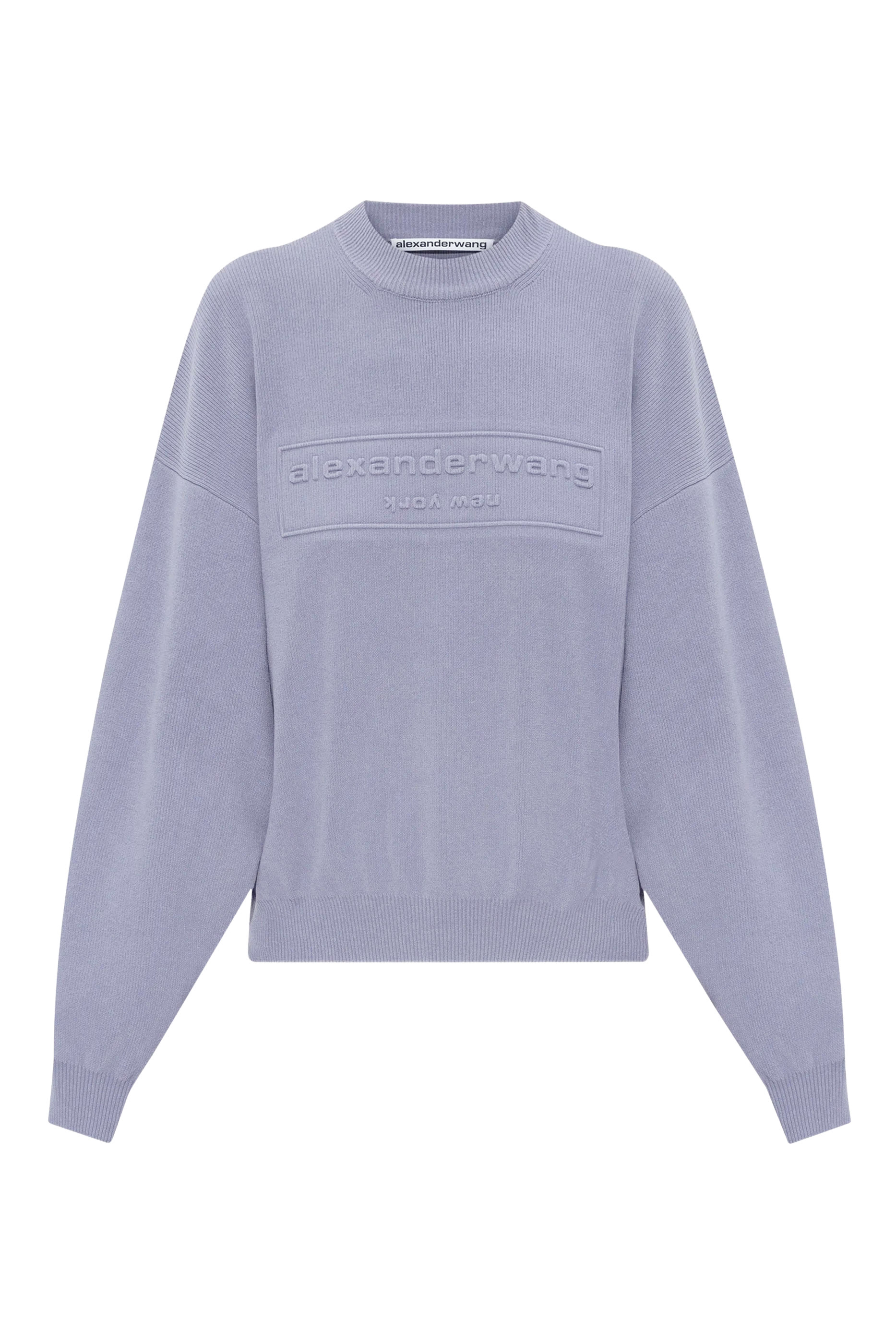 كنزة بشعار الماركة قماش مضلع