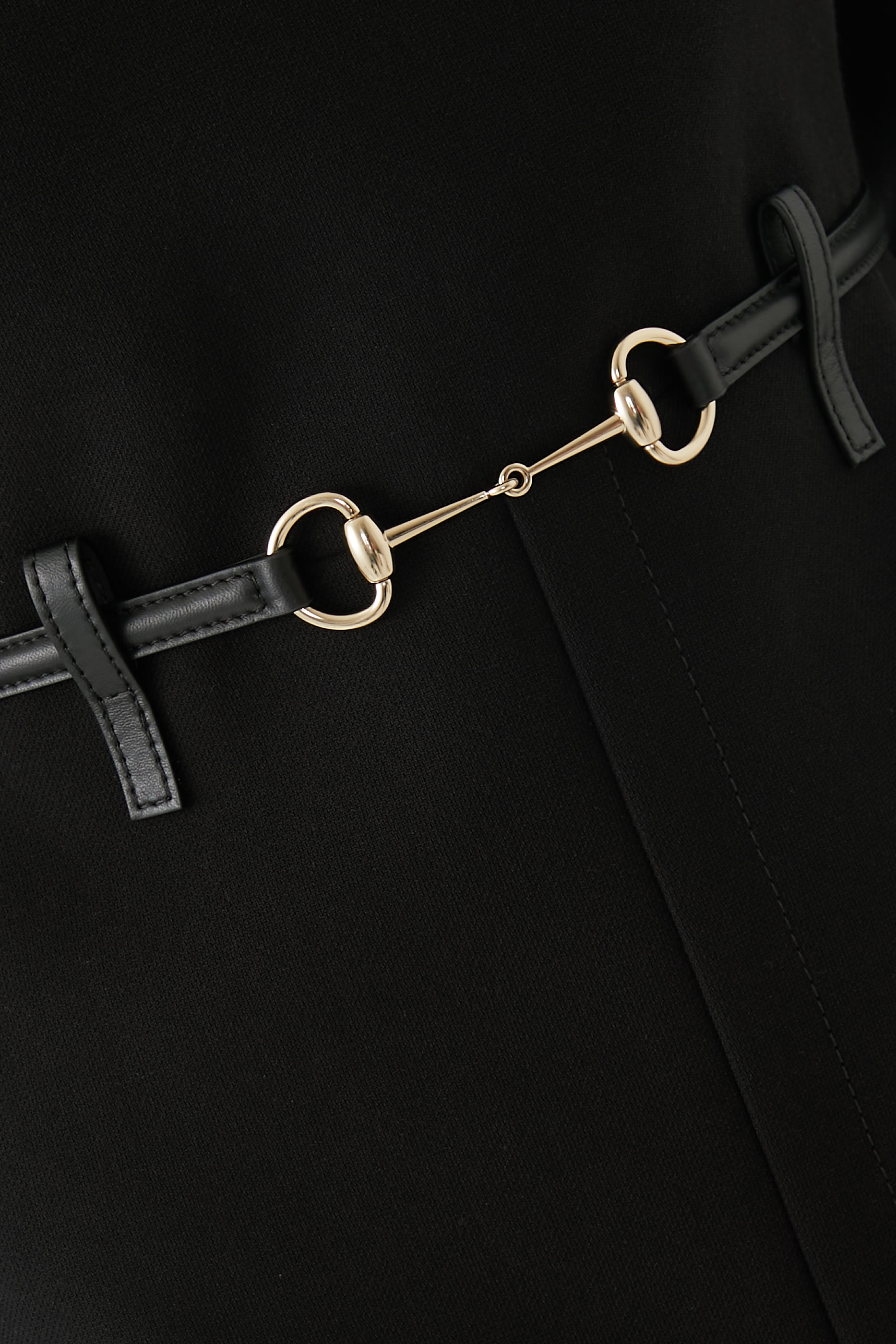 فستان كريب بحلية شعار الماركة قطن 