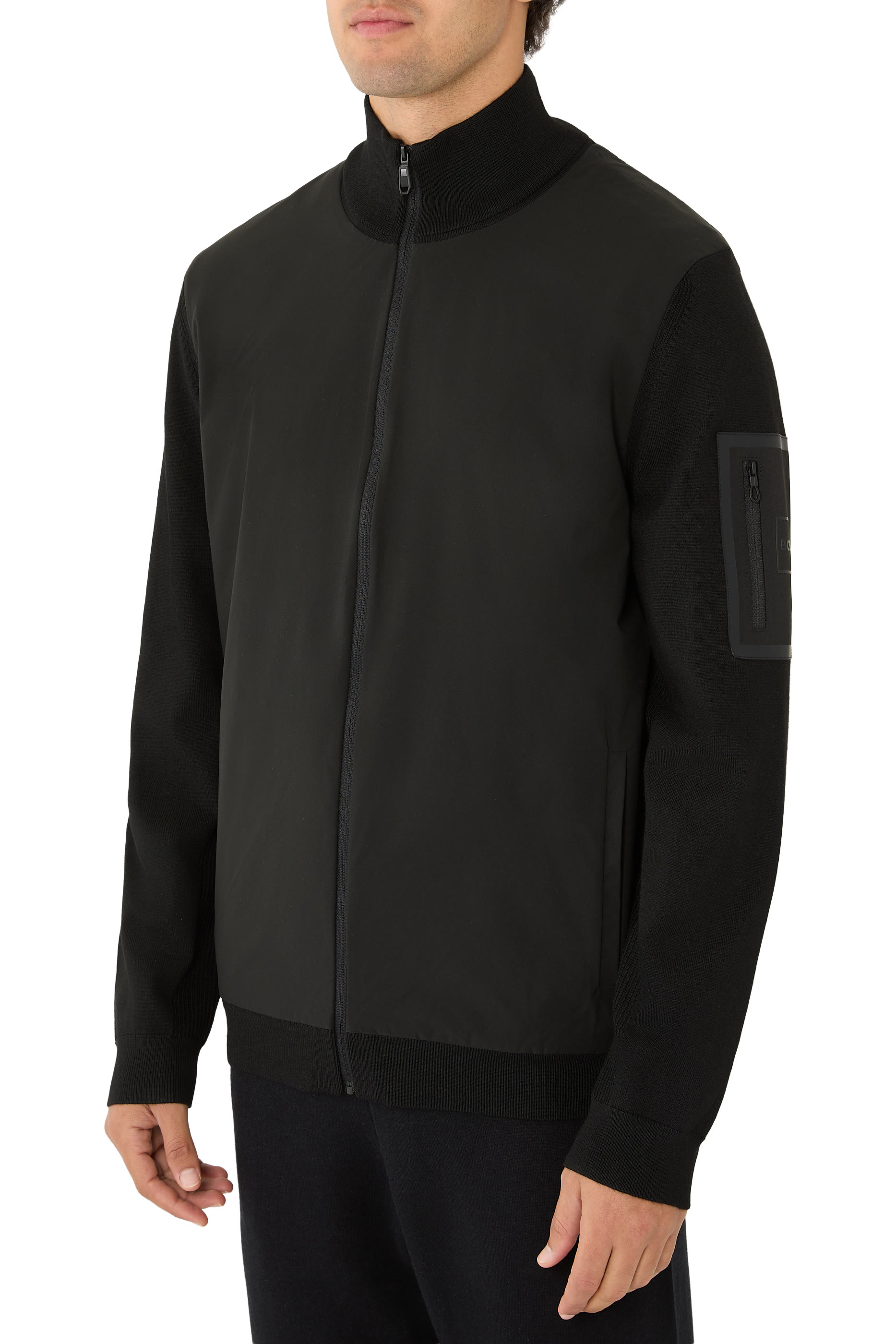 جاكيت هايبيرد بأكمام بجيب بسحاب 