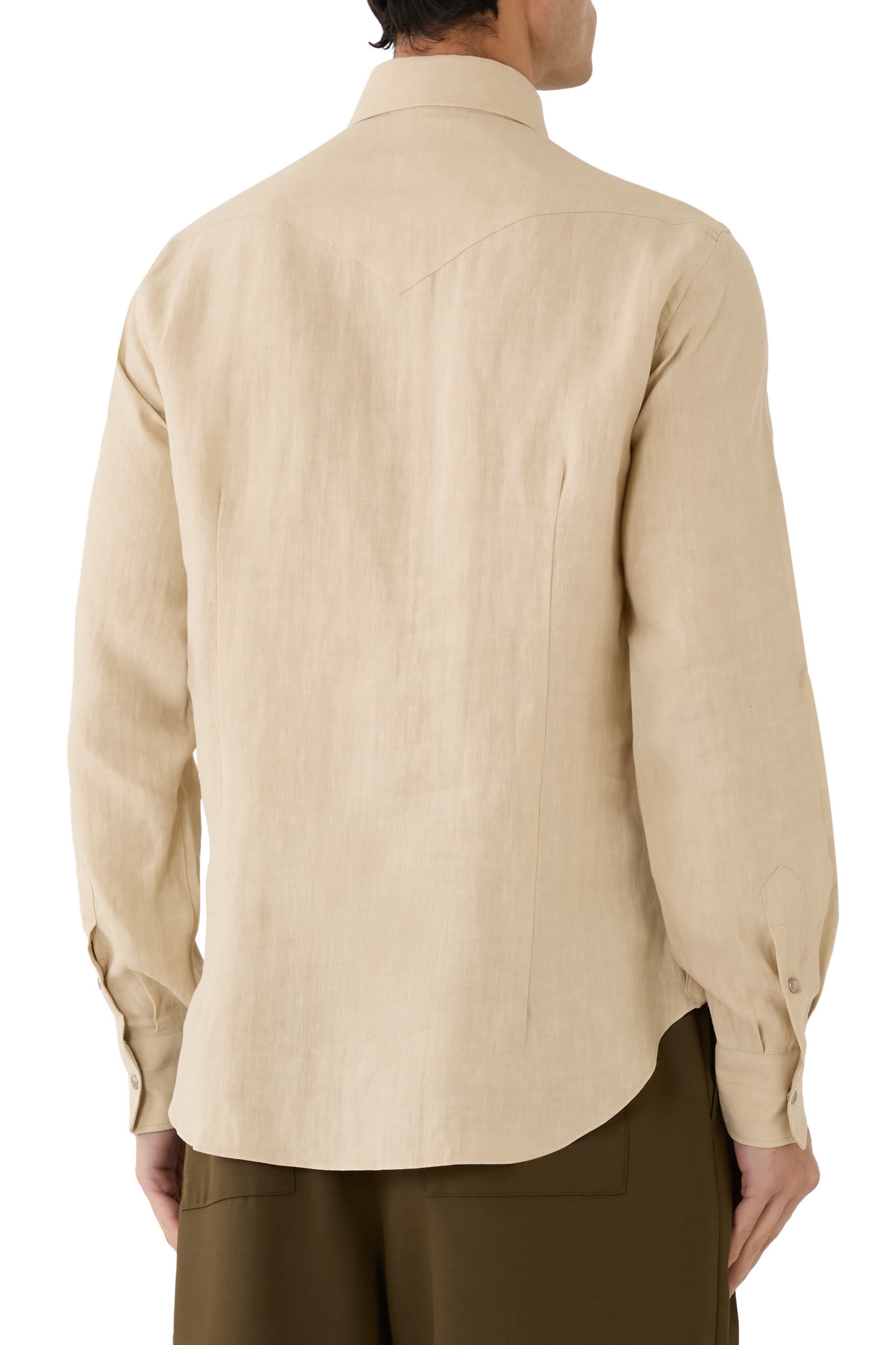 قميص بطراز غربي وأزرار كبس