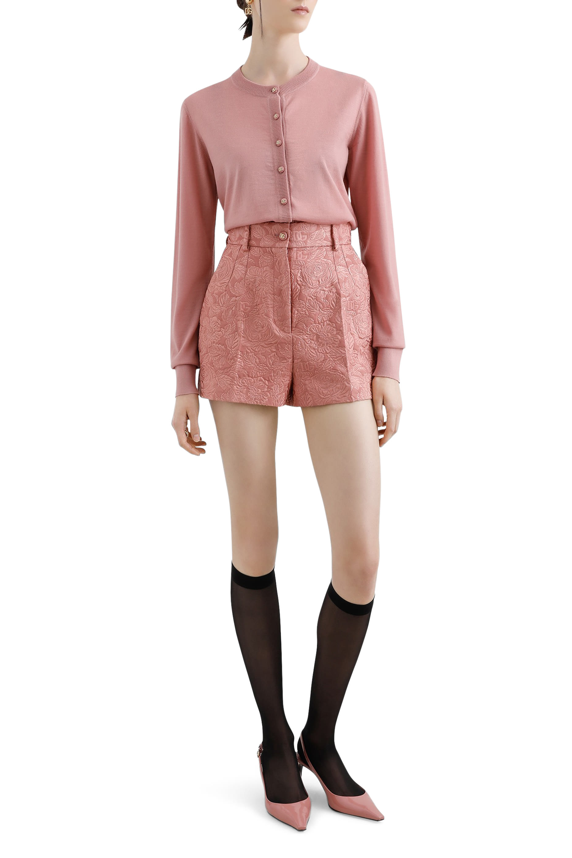 تنورة بتصميم مبطن ونقشة أزهار جاكار