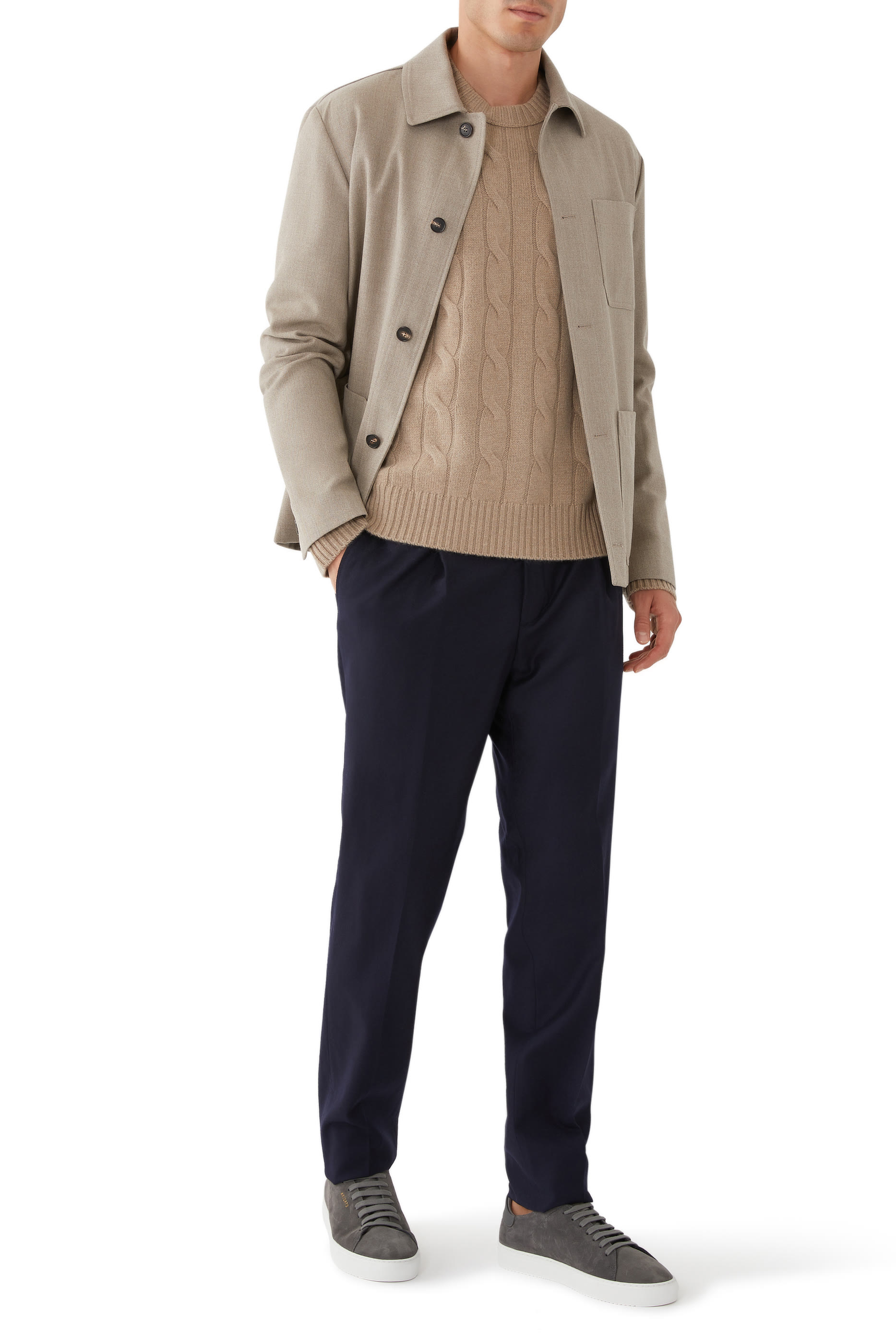 كنزة  كشمير  منسوج بغرزة الضفيرة