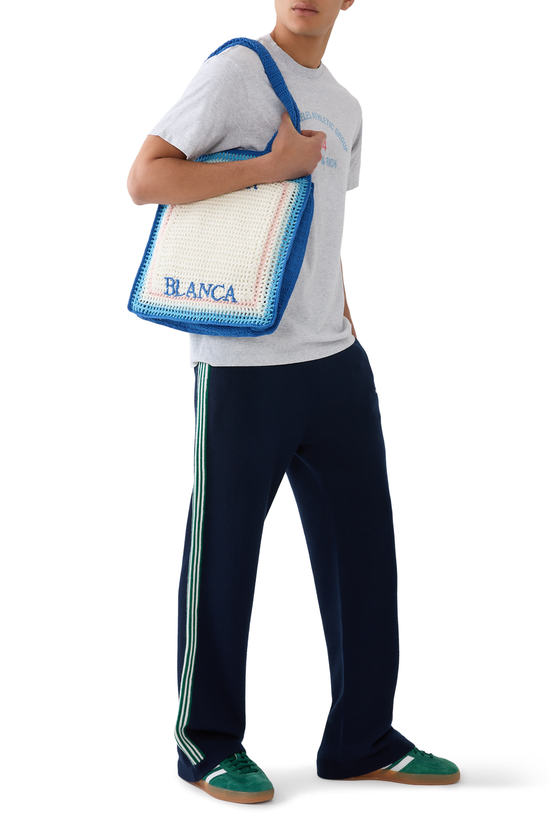 حقيبة كروشيه مخططة