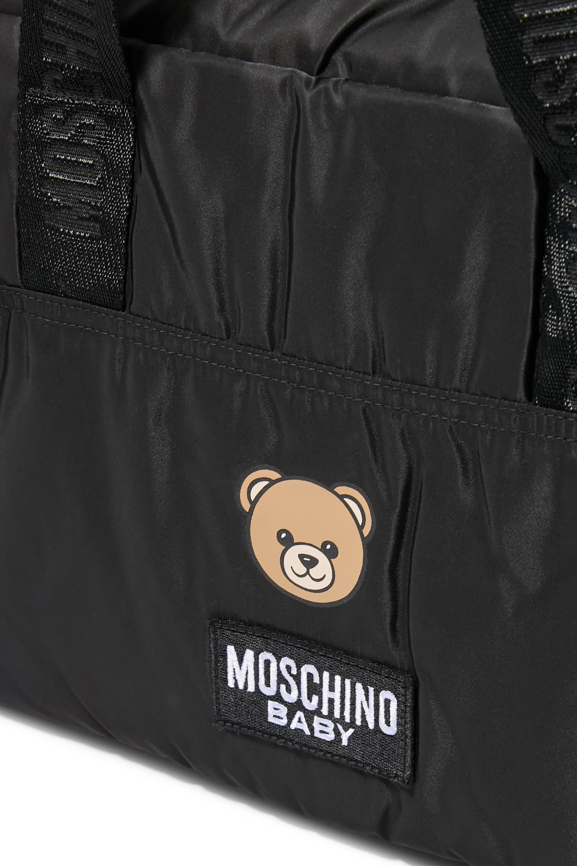 حقيبة أمهات بمفرش تغيير الحفاض مزينة بطبعة الدب تيدي نايلون للأطفال