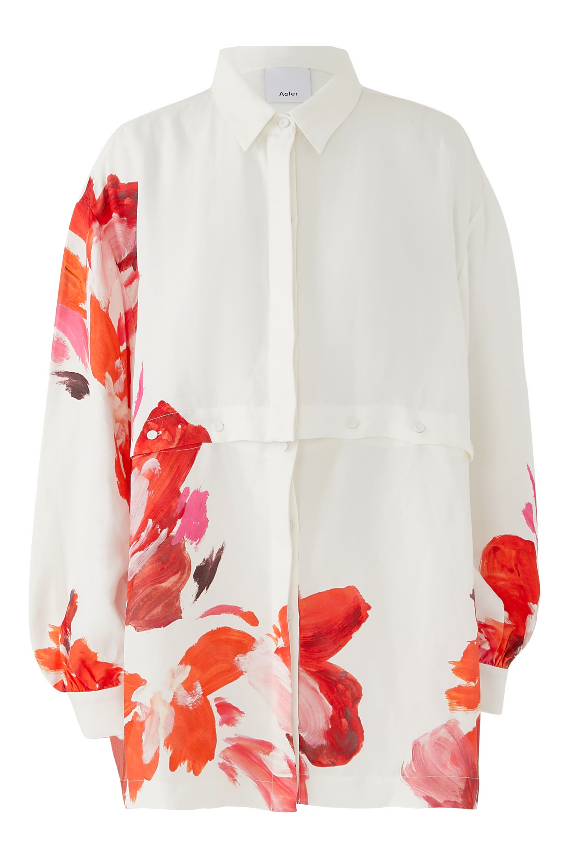 قميص بنقشة زهور كتان