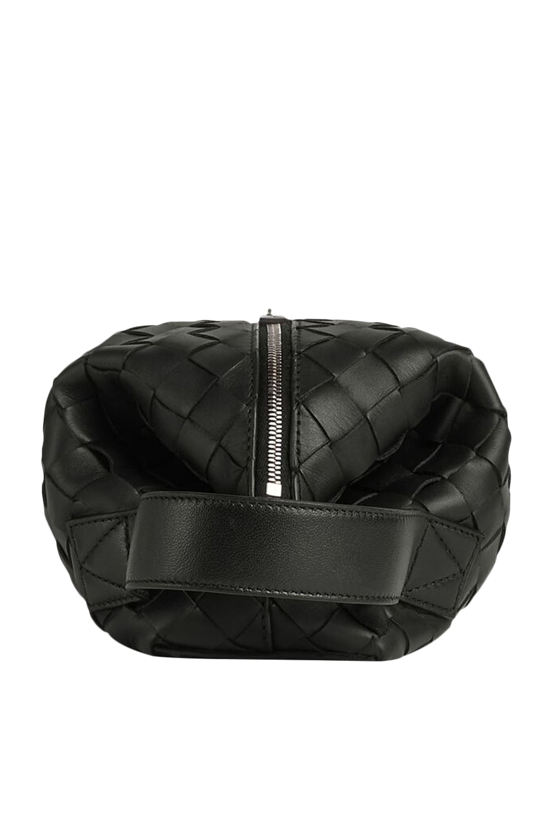 حقيبة مستحضرات العناية الشخصية جلد بتصميم مجدول