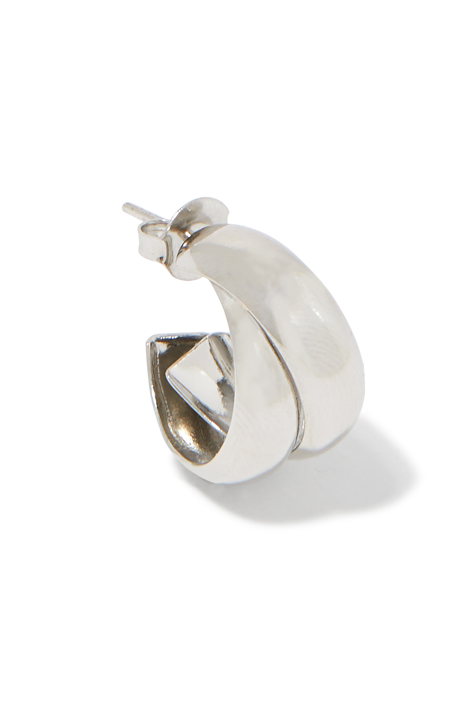 أقراط جينا دائرية بتصميم مزدوج فضة إسترلينية