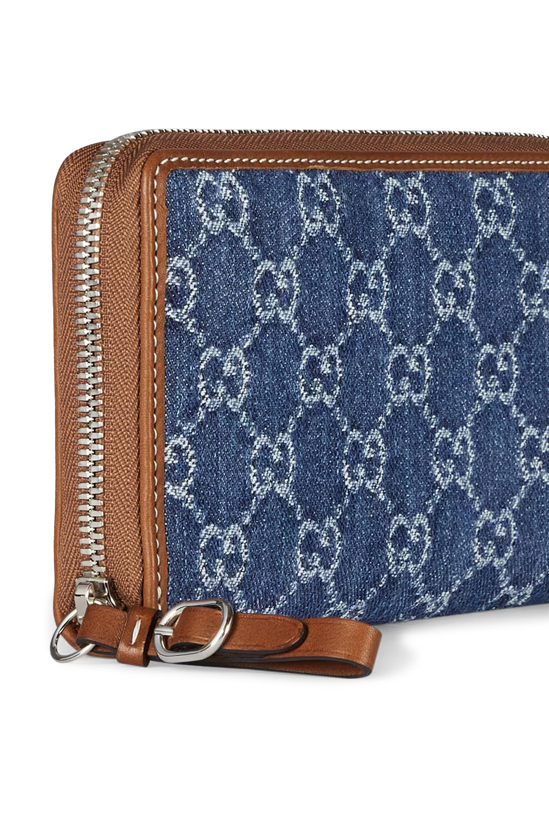 محفظة بنقشة حرفي شعار الماركة بسحاب محيط