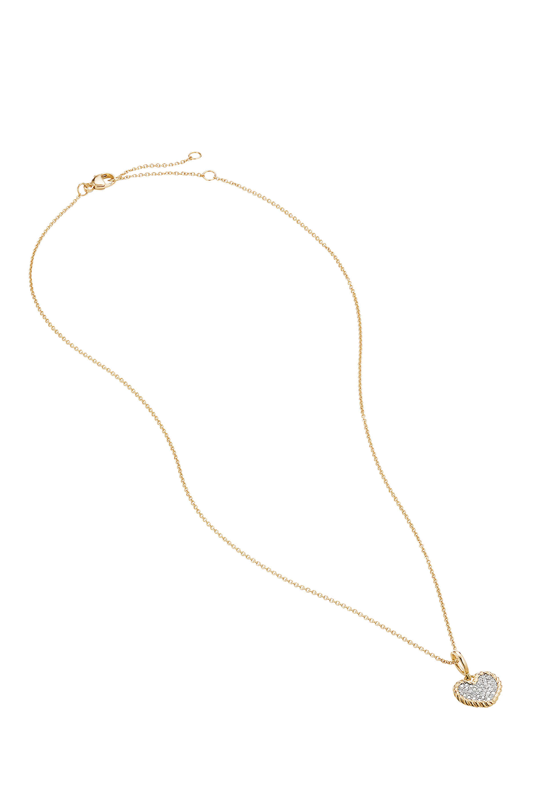 قلادة بدلاية بتصميم قلب مرصع بالماس بافيه