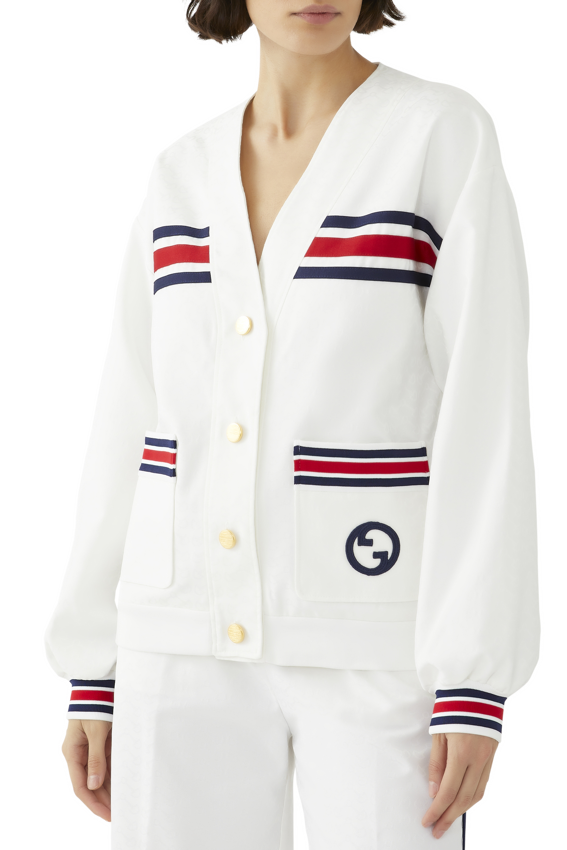 جاكيت قماش تقني مزين بشريط ويب