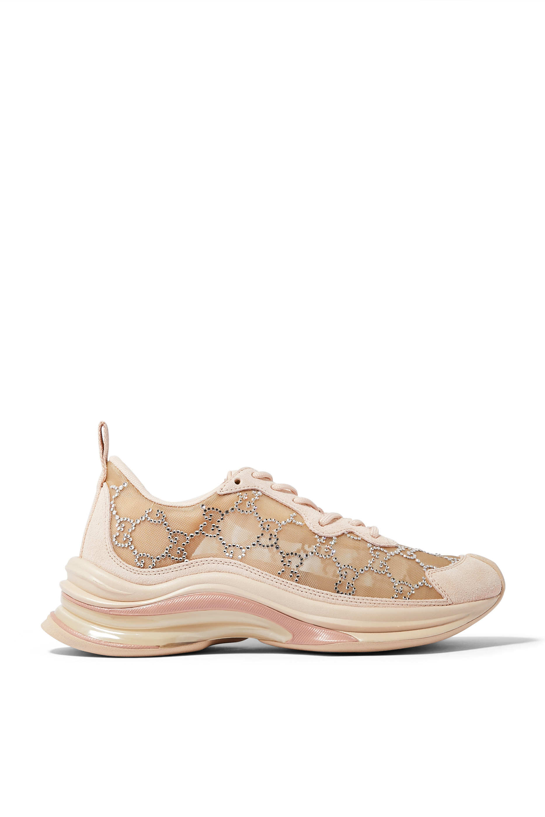 سنيكرز للجري مرصع بكريستال حرفي شعار الماركة