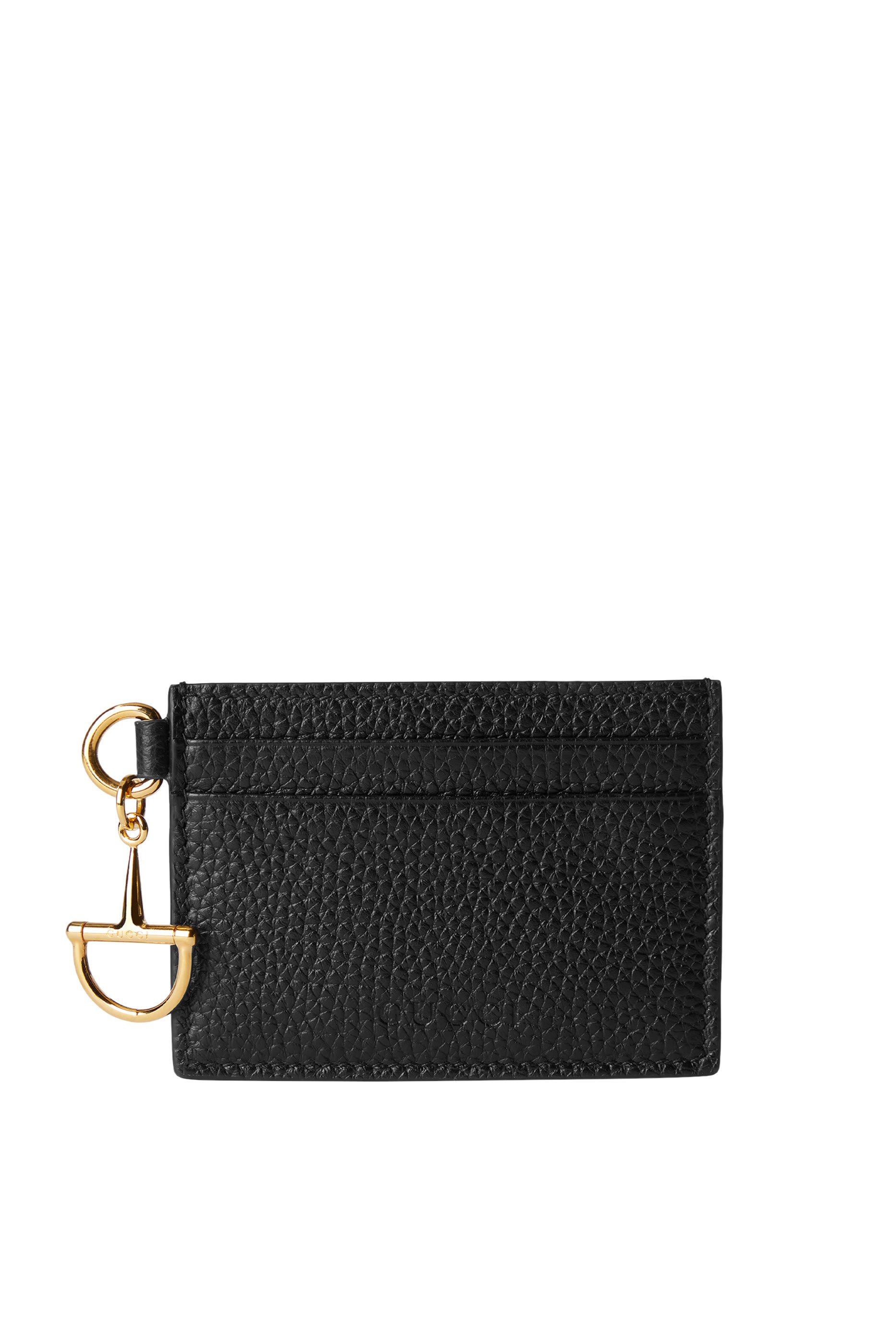 حافظة بطاقات بنصف حلية لجام الحصان المحفورة بشعار الماركة