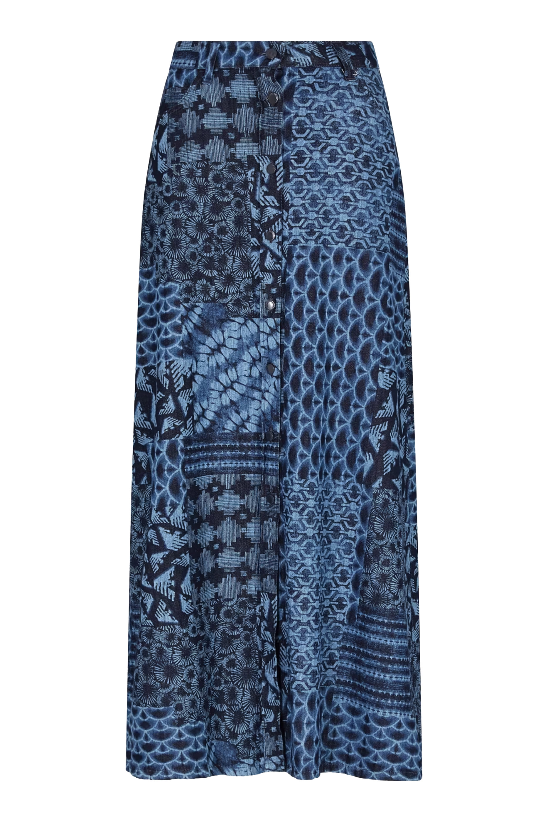 تنورة مزينة كليا بنقشة قطن دنيم