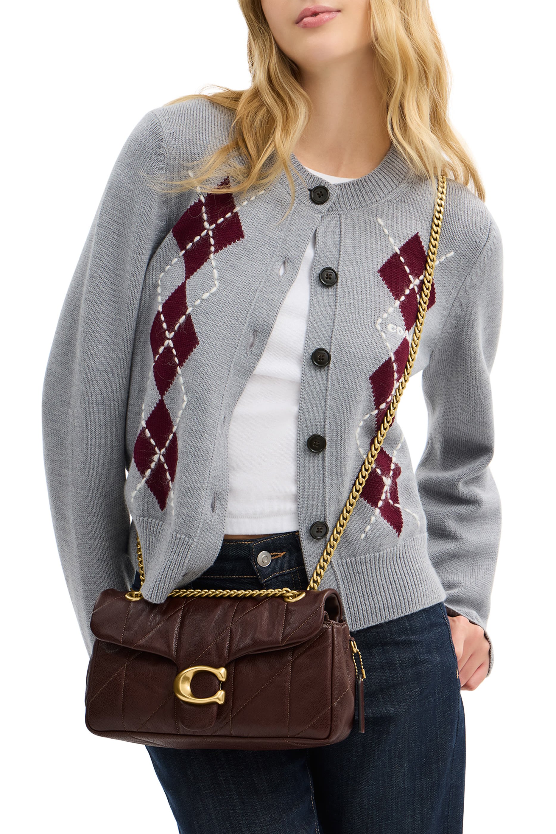 حقيبة كتف تابي 26 بحياكة مبطنة