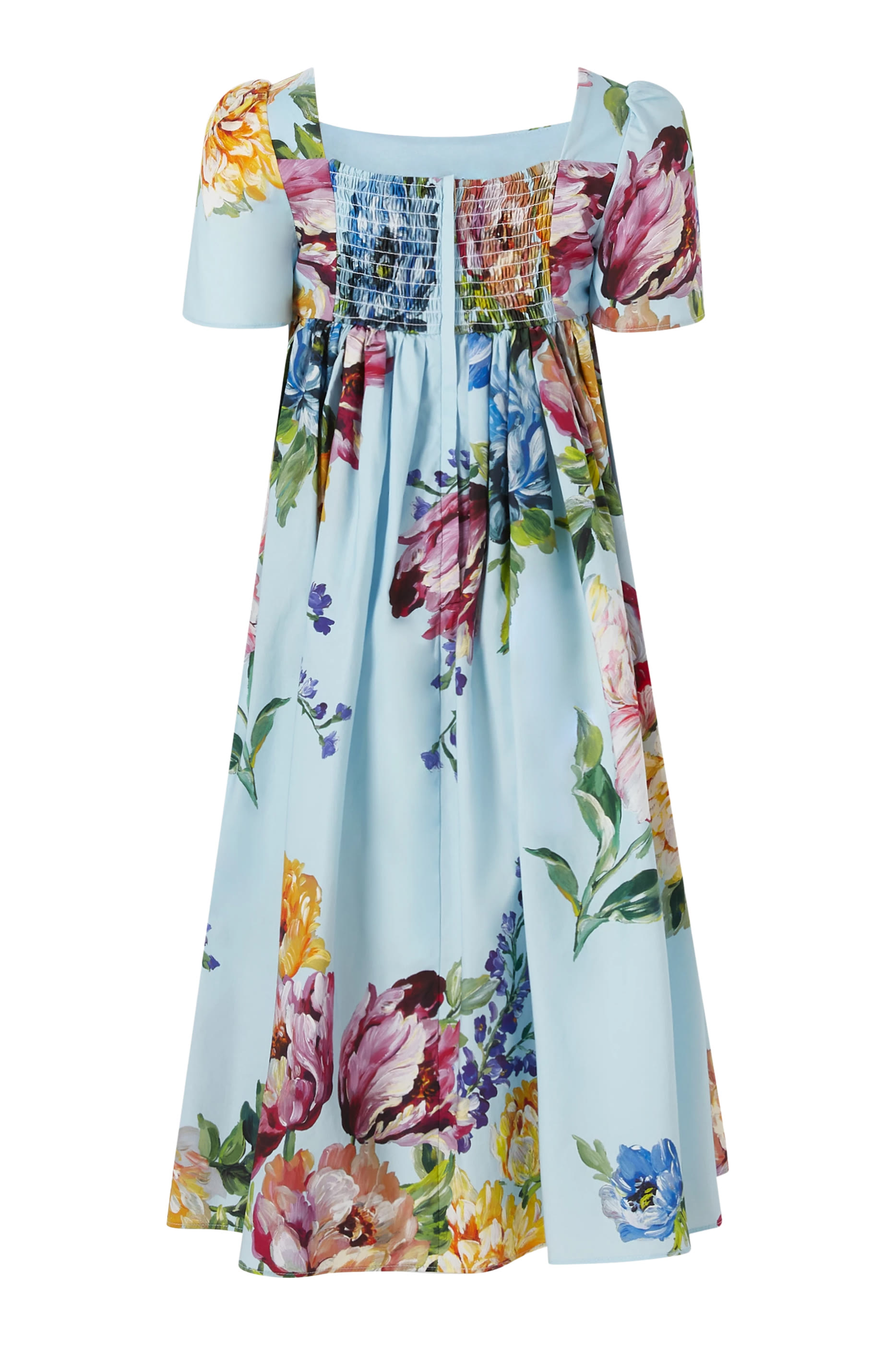 فستان بطبعة أزهار بوبلين للأطفال