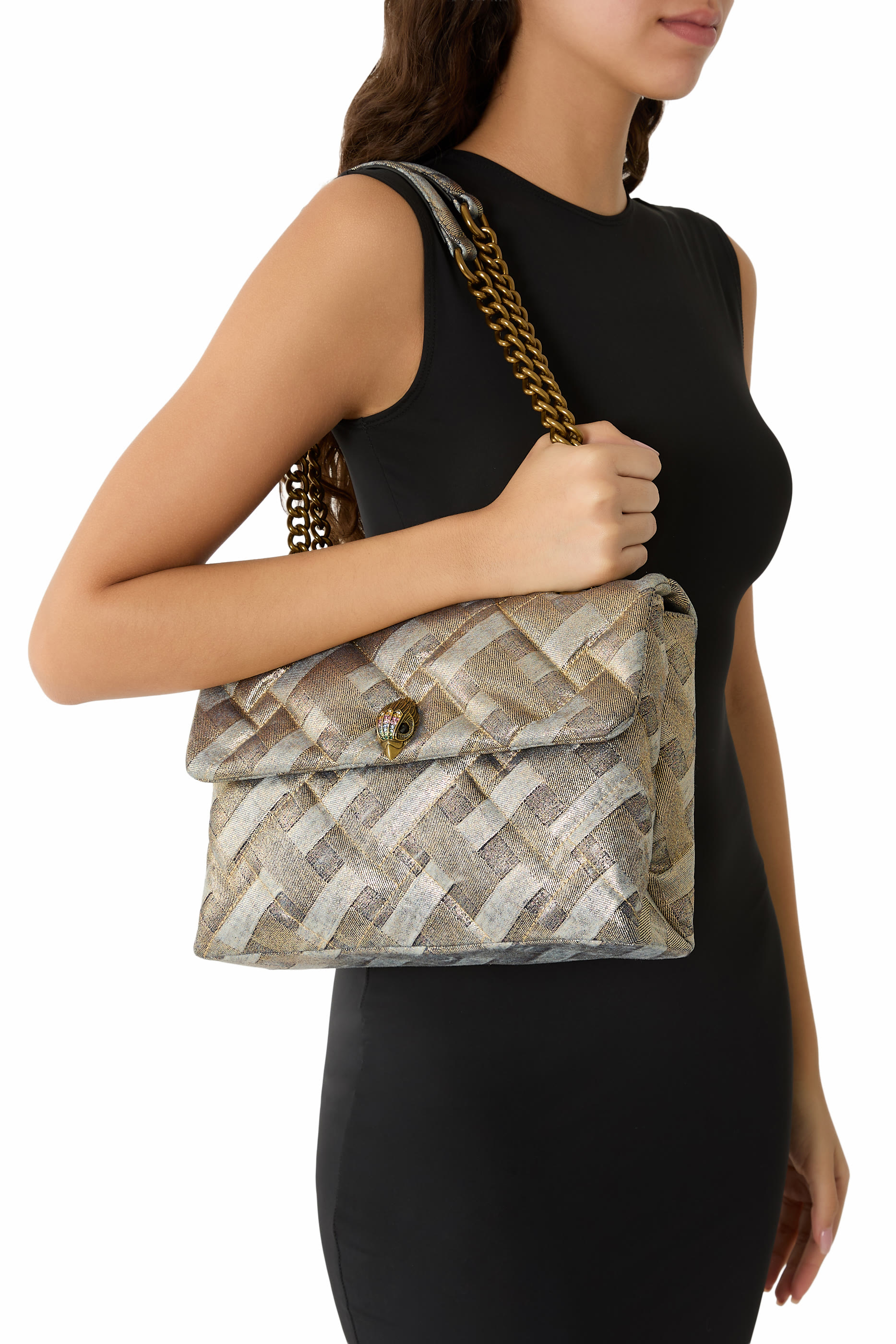 حقيبة كتف كينسينغتون كبيرة دنيم ناعم