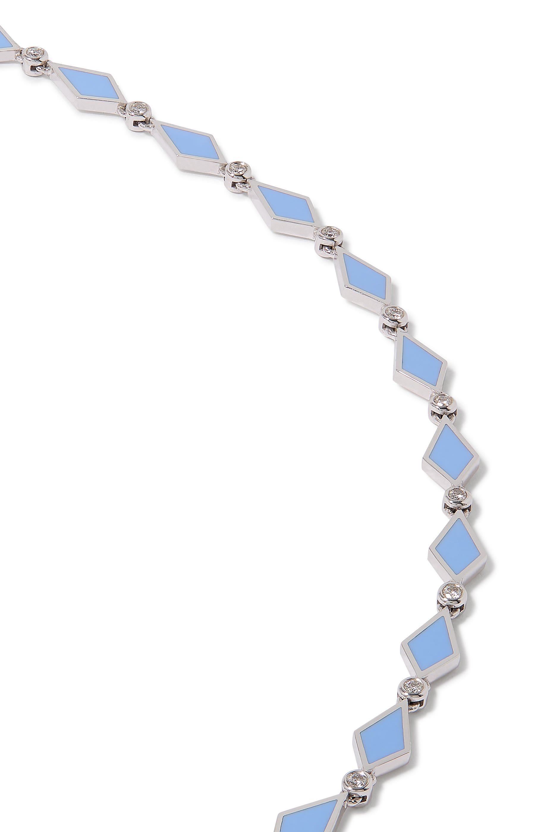 Mosaic Choker, 18K White Gold with Enamel & Diamonds