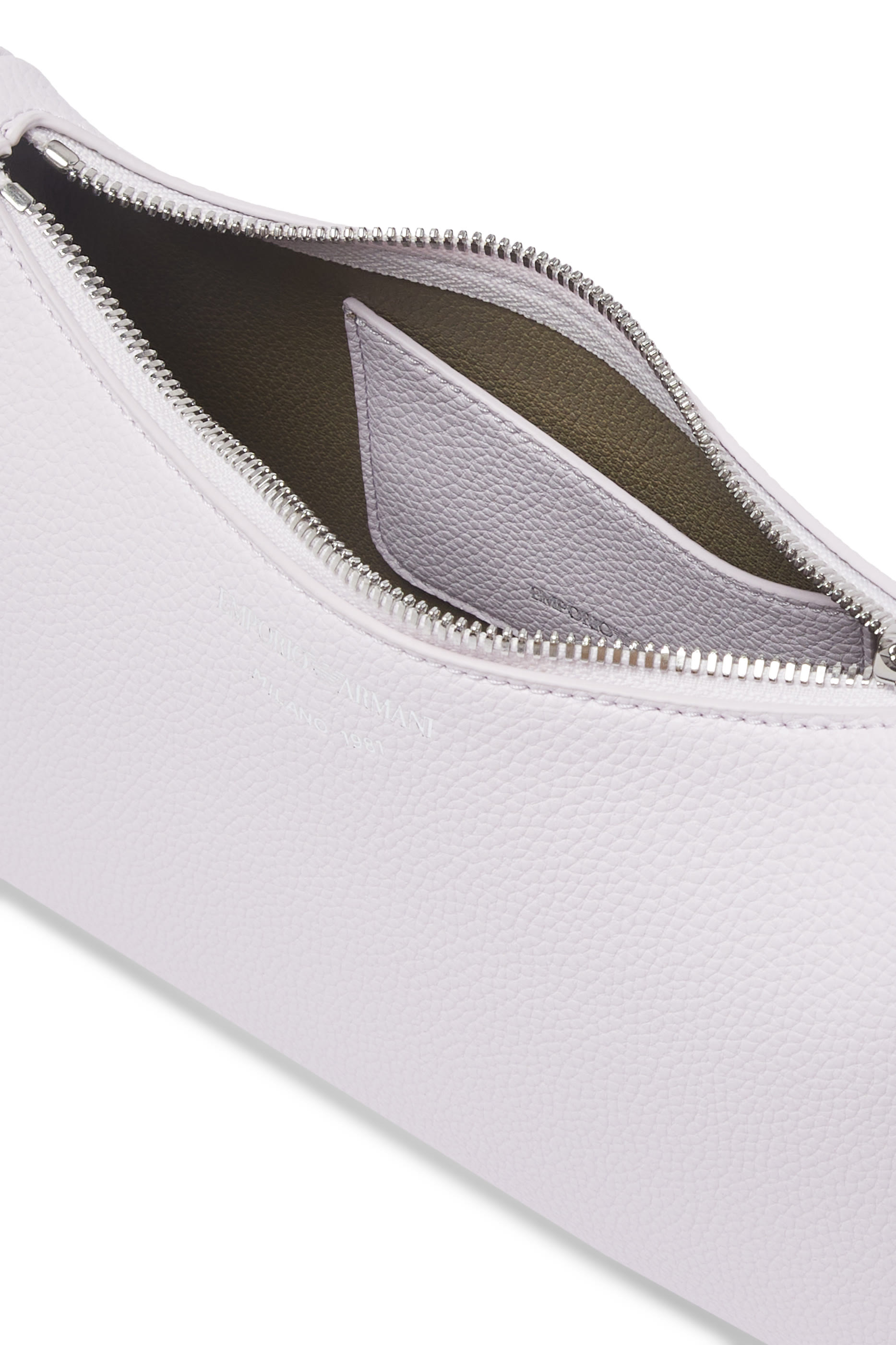 حقيبة طويلة بشعار الماركة بنقشة جلد الغزال