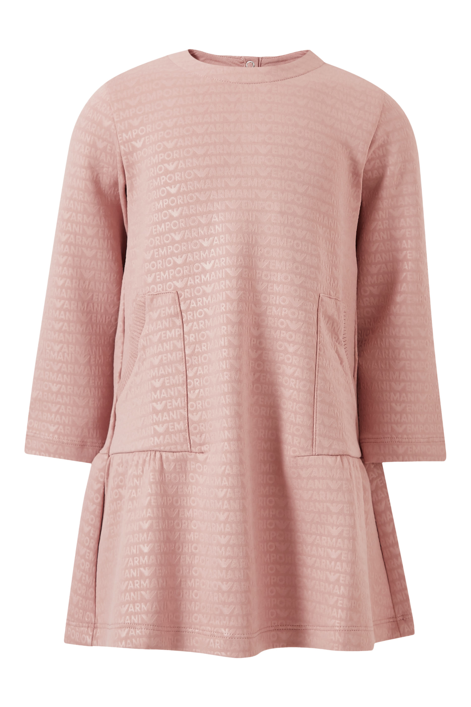 فستان مزين كليا بنقشة شعار الماركة للأطفال