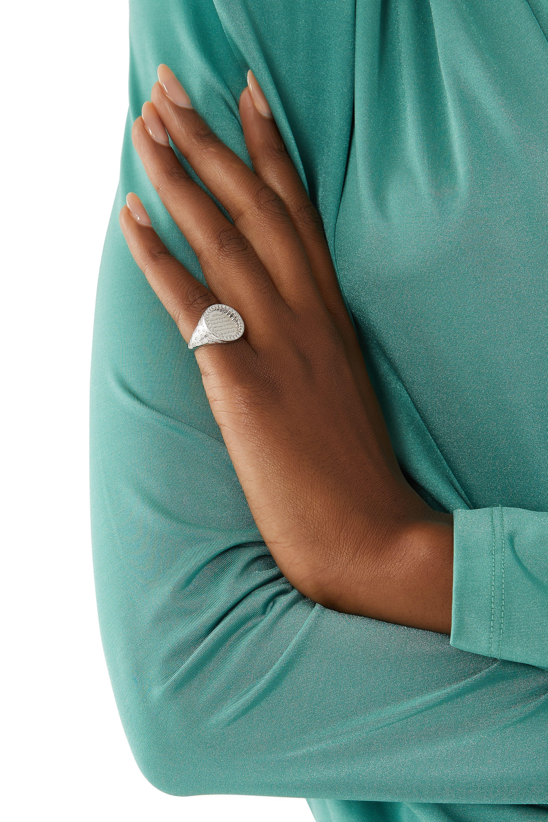 Celestial Ayat Pinky Ring, 18K White Gold & Diamonds