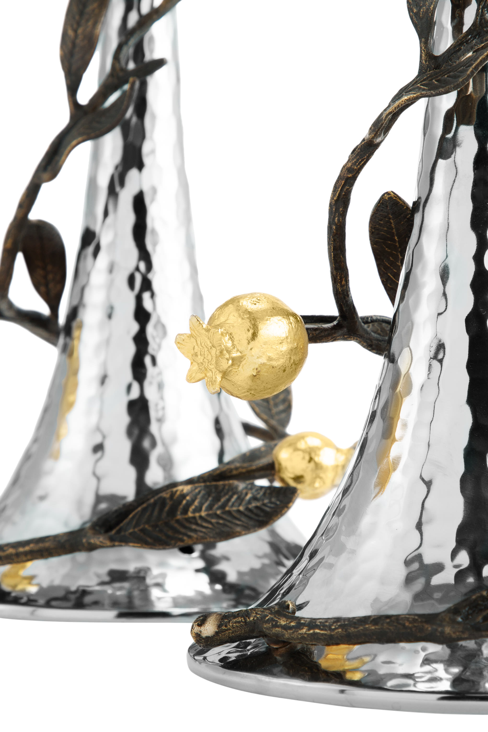 طقم حامل شمعة مزين بثمار الرمان