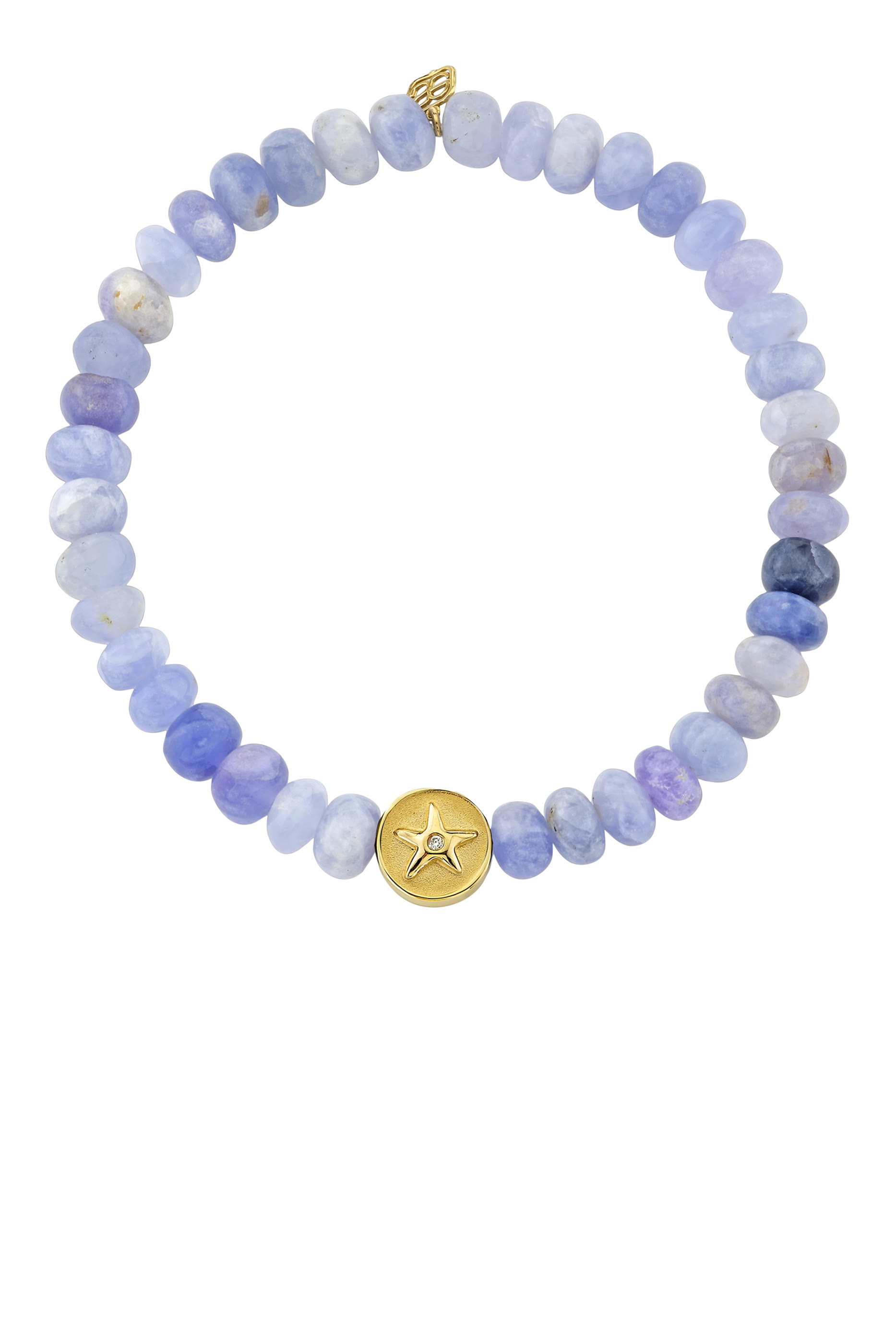 سوار بخرز هكمنيت ناعم وحلي بتصميم نجم البحر وصدفة بطلينوس ذهب أصفر عيار 14