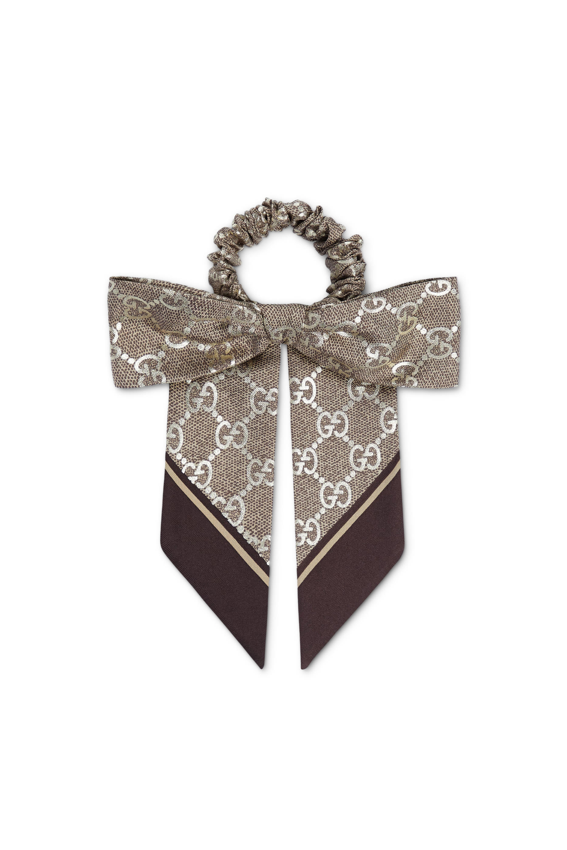 ربطة شعر حرير جاكار بشعار حرفي الماركة