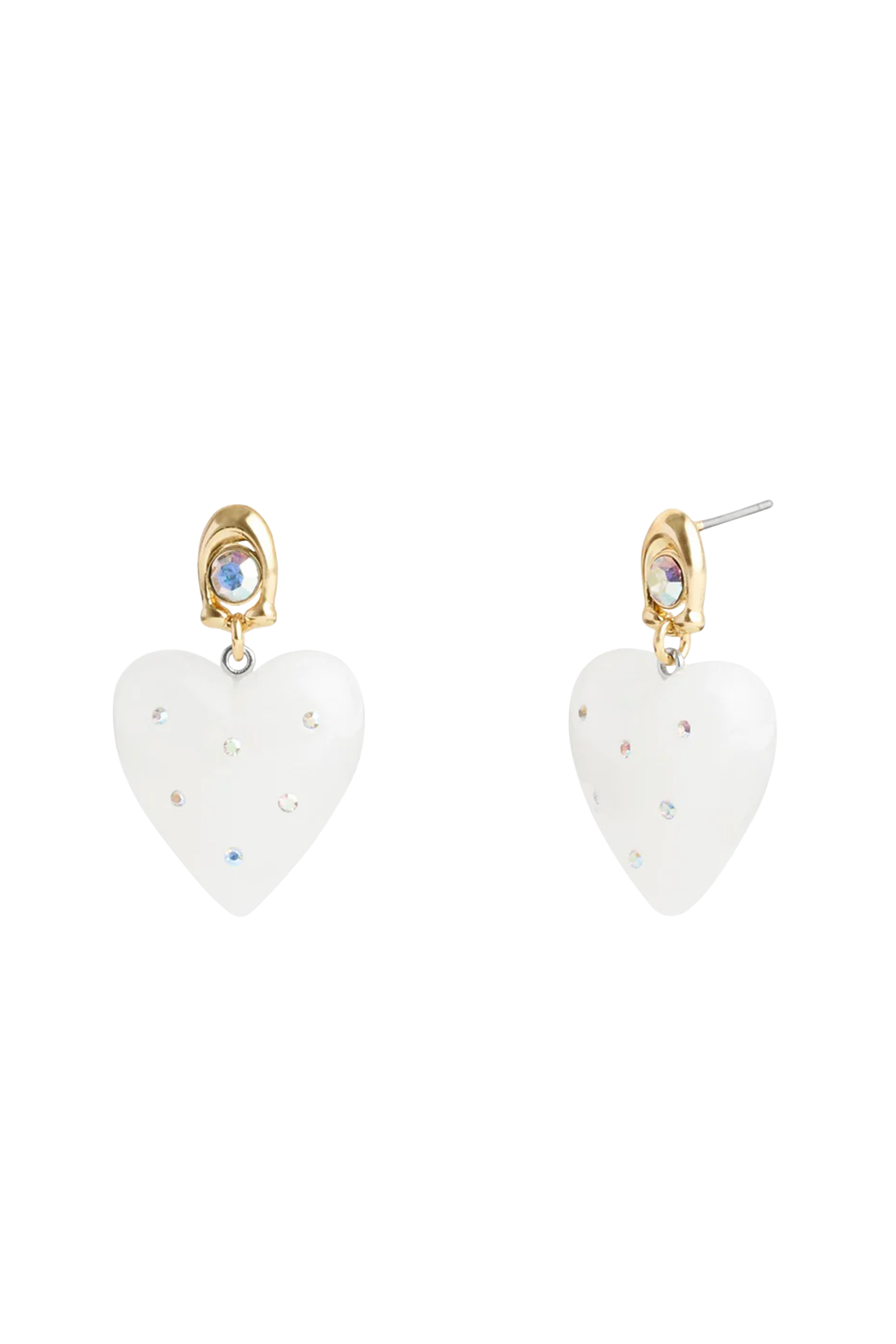 أقراط متدلية فينتج بتصميم قلب منفوخ وشعار الماركة