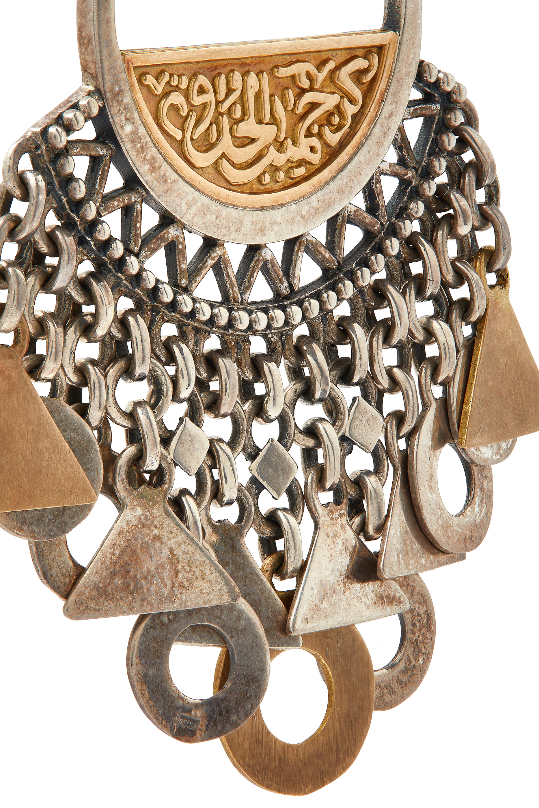 أقراط ستيتمنت مزينة بخط عربي ذهب أصفر عيار 18 وفضة إسترلينية