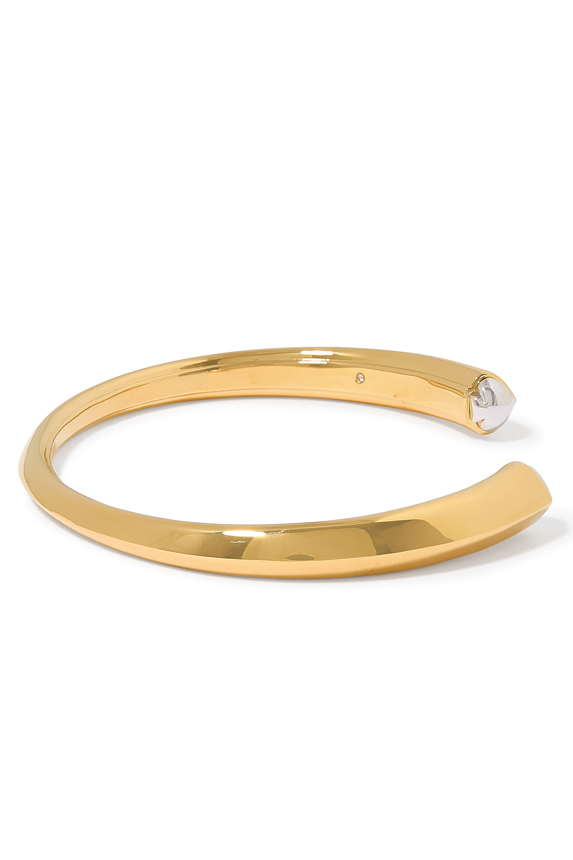 سوار مفتوح بحلي منحوتة بالشكل البستوني، معدن مطلي