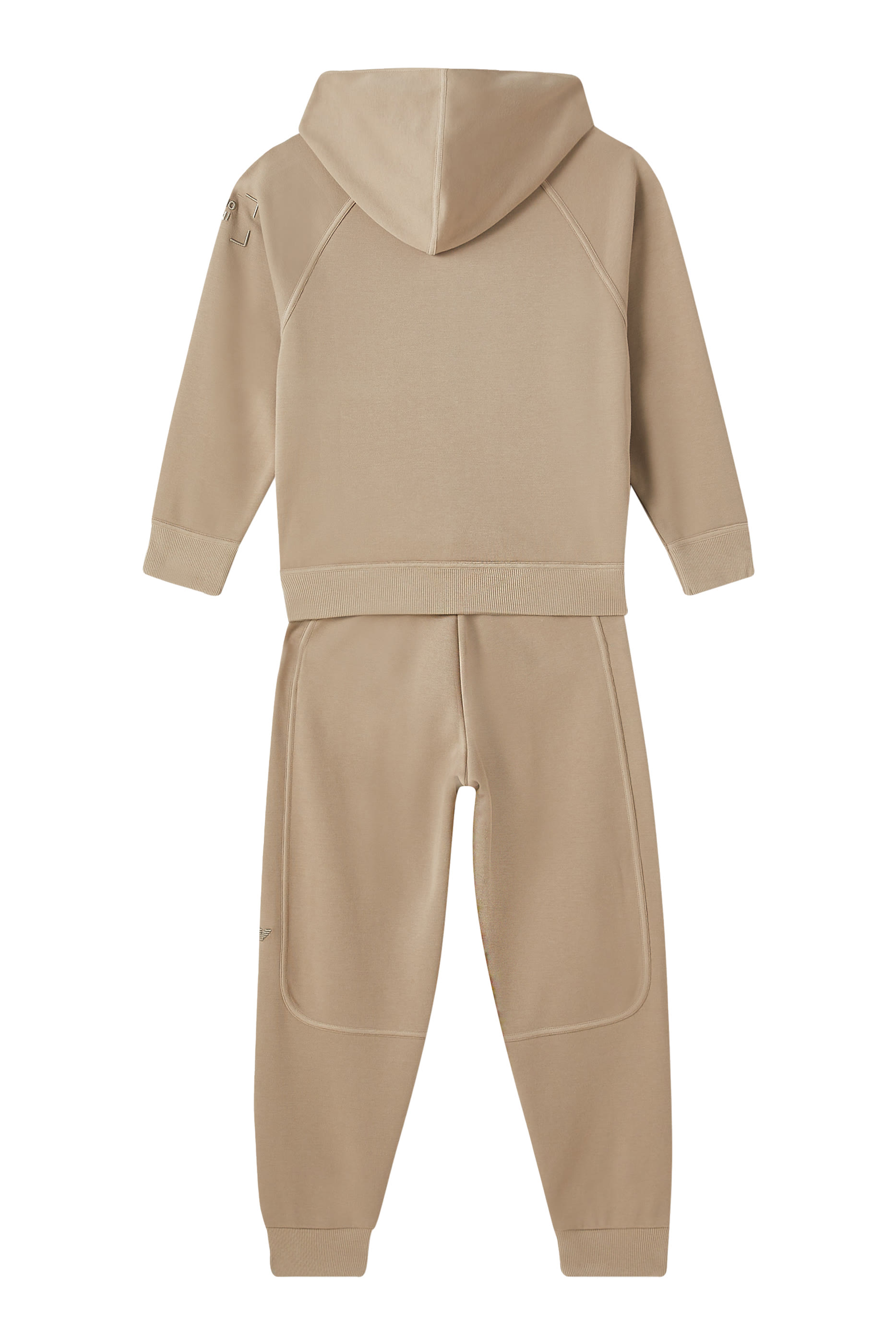 طقم بدلة رياضية مطرز بشعار الماركة مزيج قطن للأطفال