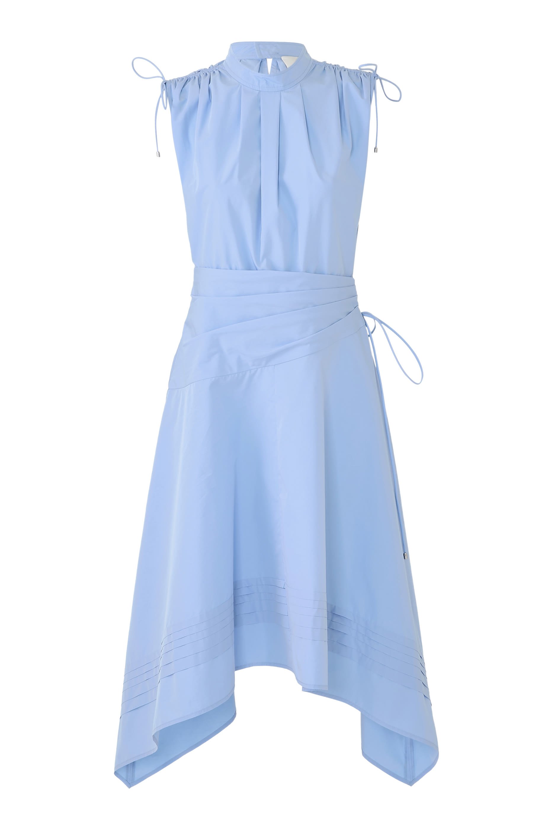 فستان بكشكش وحافة غير متماثلة