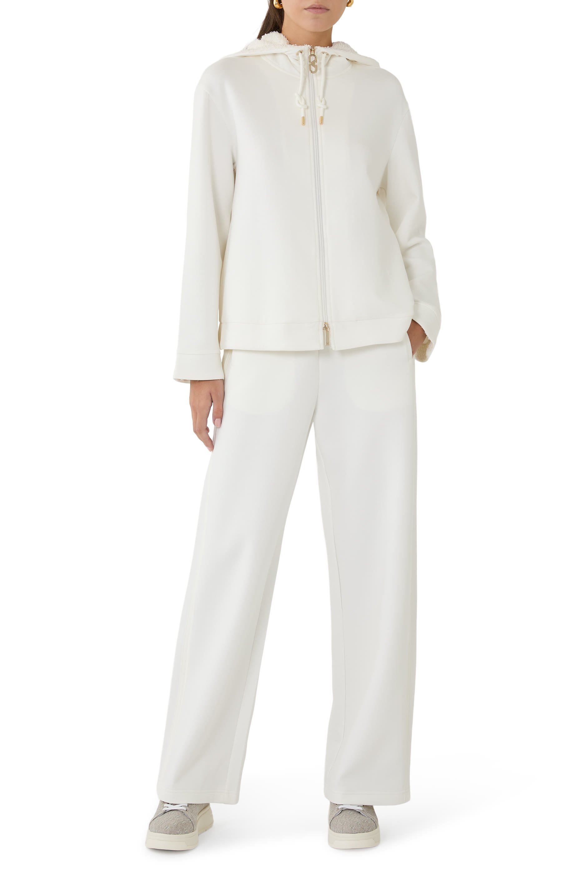 سويت شيرت بغطاء رأس جيرسيه مزدوج 