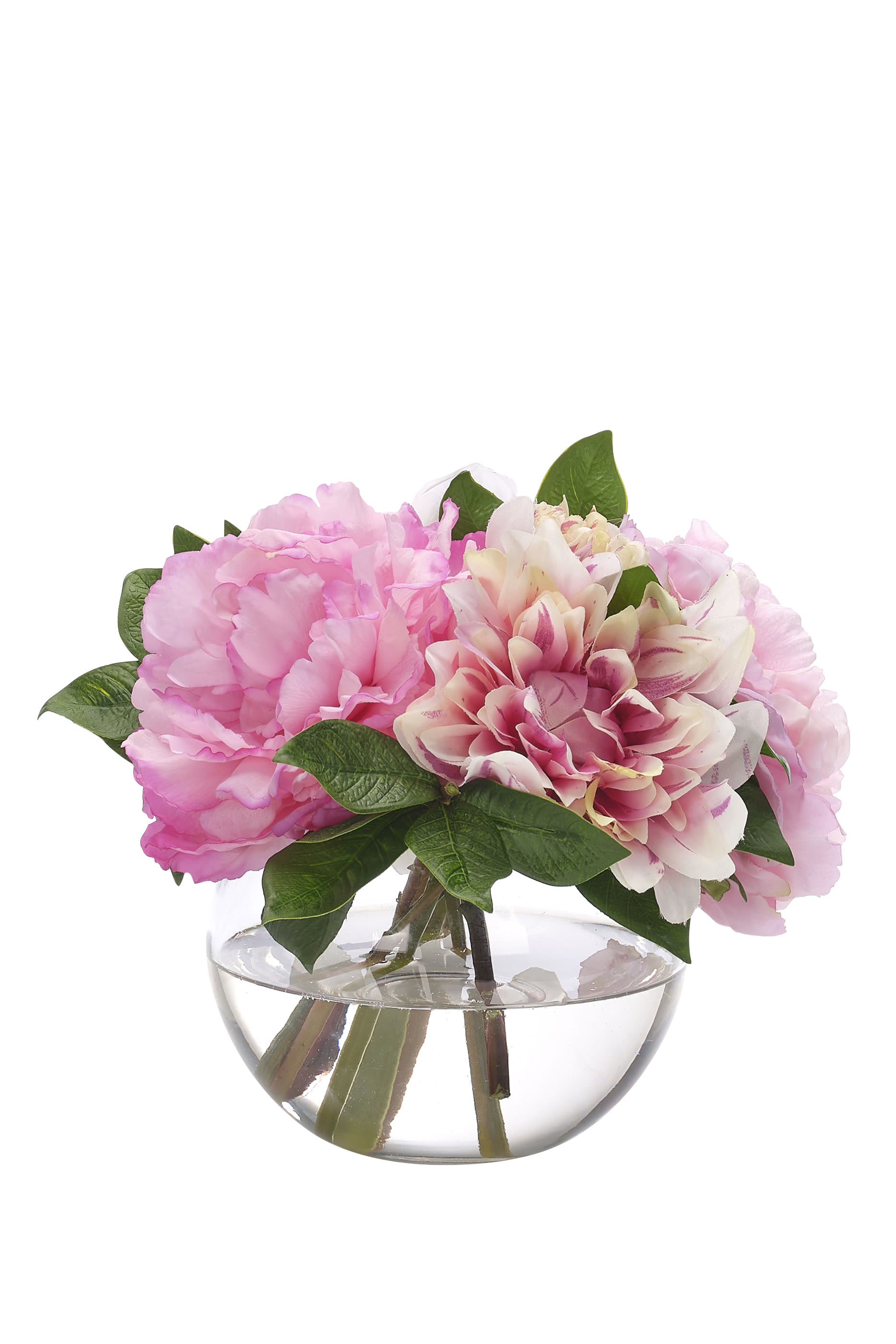 باقة زهور داليا وفاوانيا بتصميم حديقة مائية اصطناعية