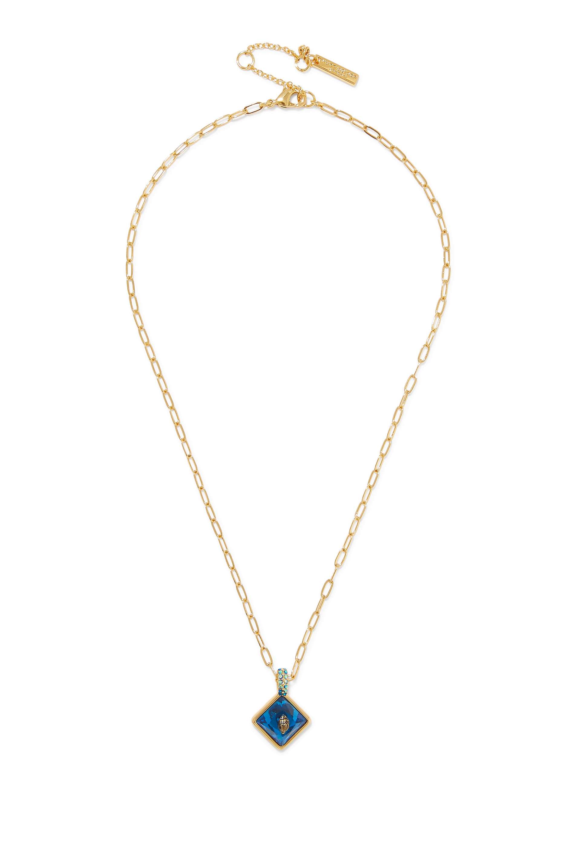 قلادة بحلية بتصميم مربعة بشعار الماركة